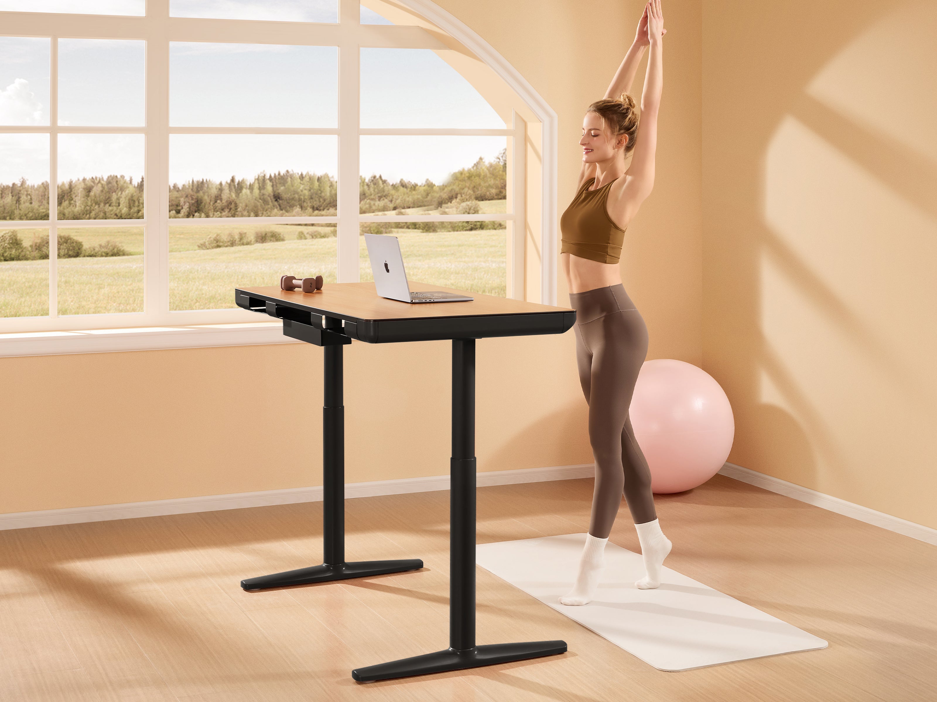 Maidesite Yoga - Höhenverstellbarer Schreibtisch mit Tischplatte