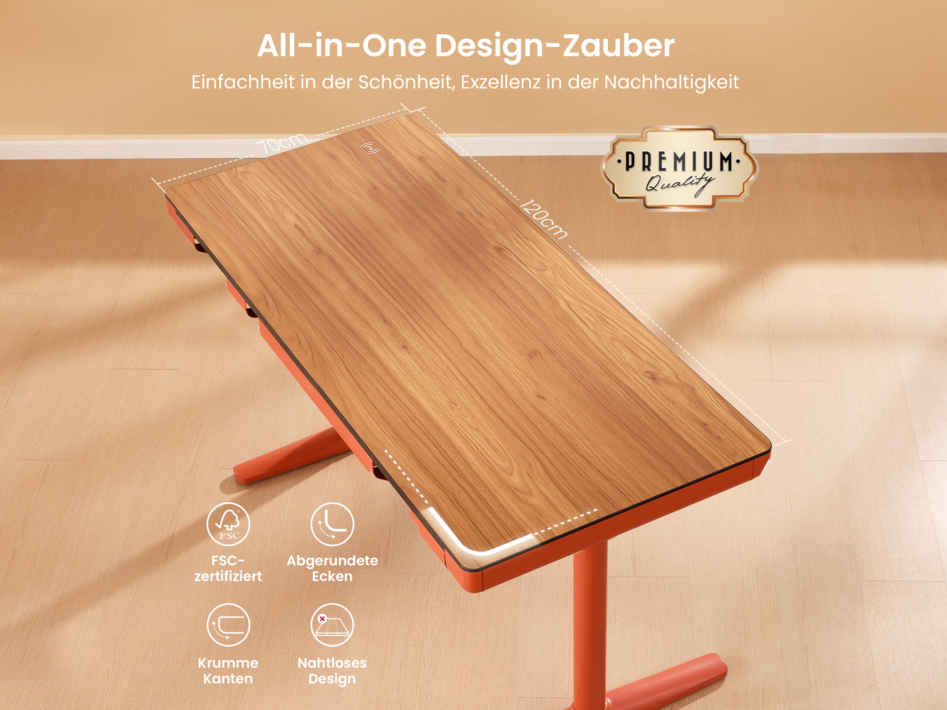 Maidesite Yoga - Höhenverstellbarer Schreibtisch mit Tischplatte