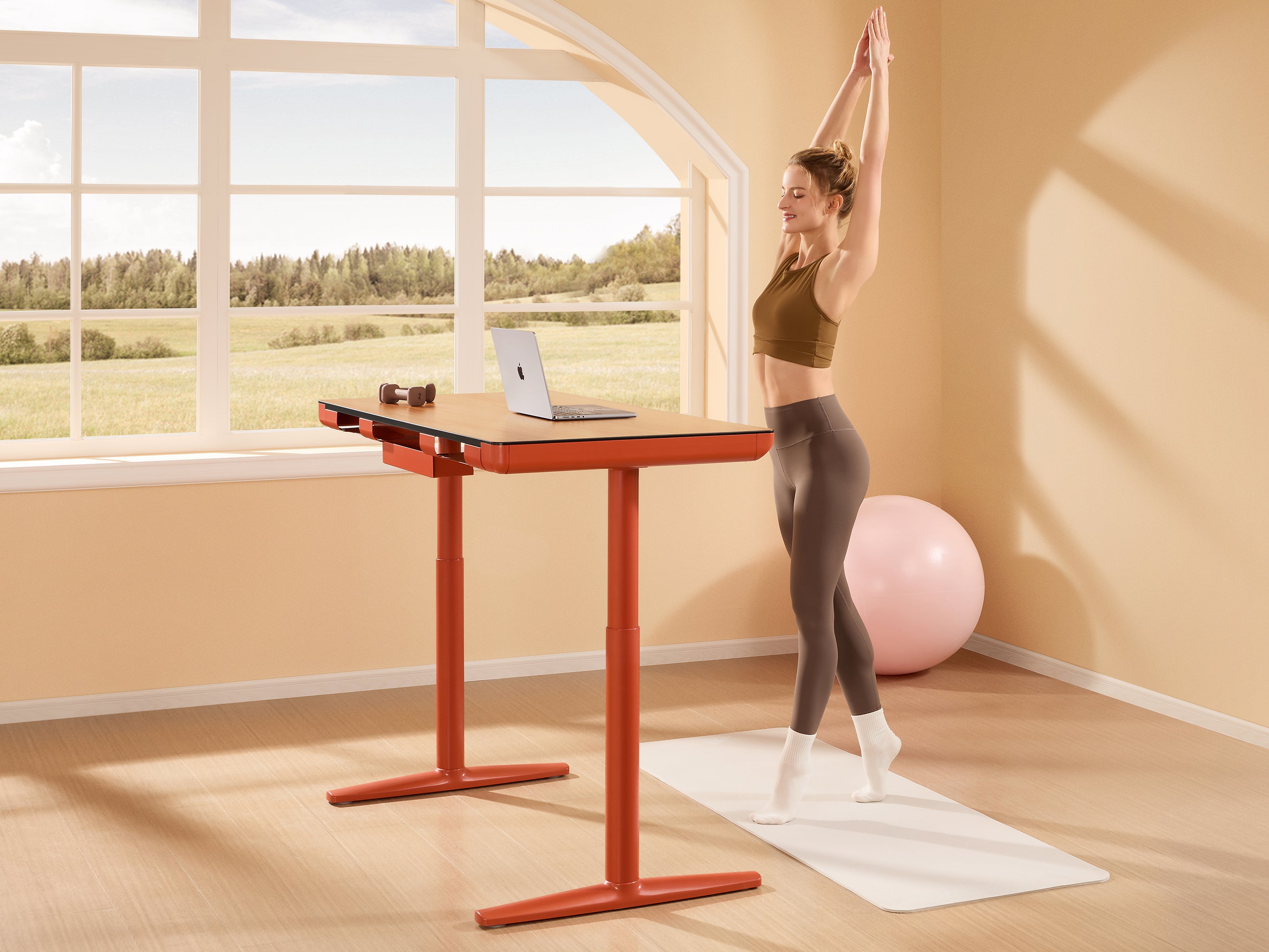 Maidesite Yoga - Höhenverstellbarer Schreibtisch mit Tischplatte