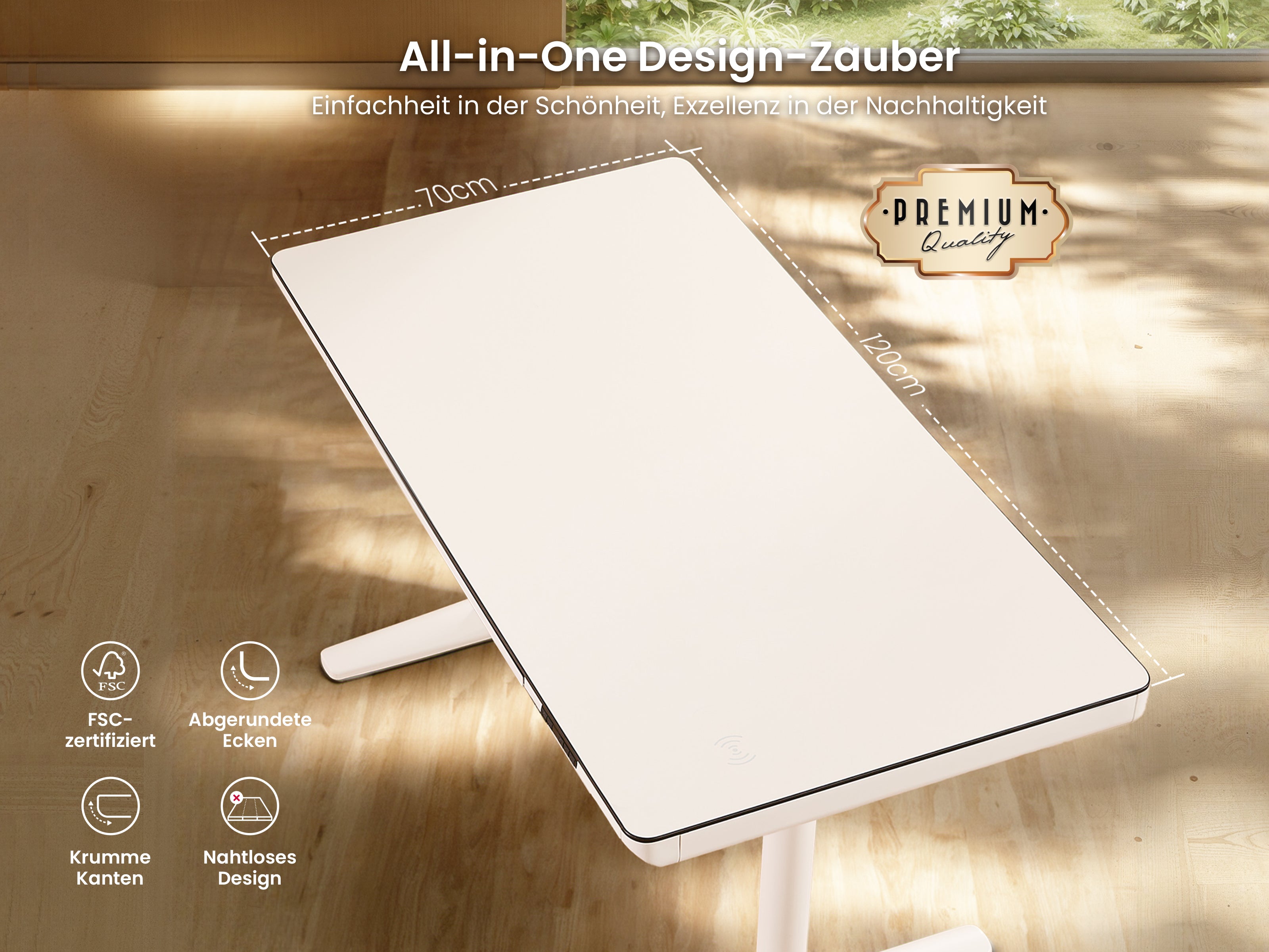 Maidesite Yoga - Höhenverstellbarer Schreibtisch mit Tischplatte