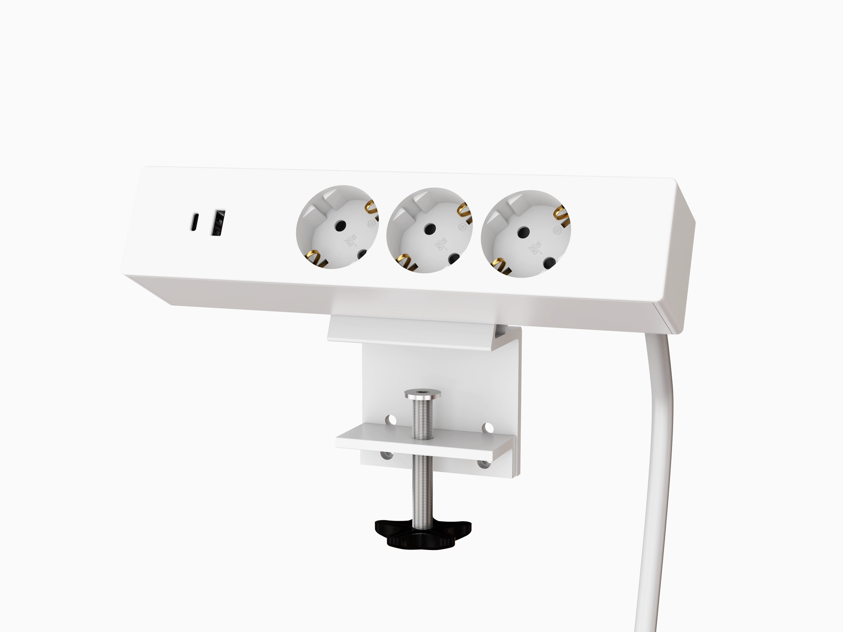 Maidesite 3 Fach Tischsteckdose mit USB C und A 1.8M Kabel Steckdosenleiste