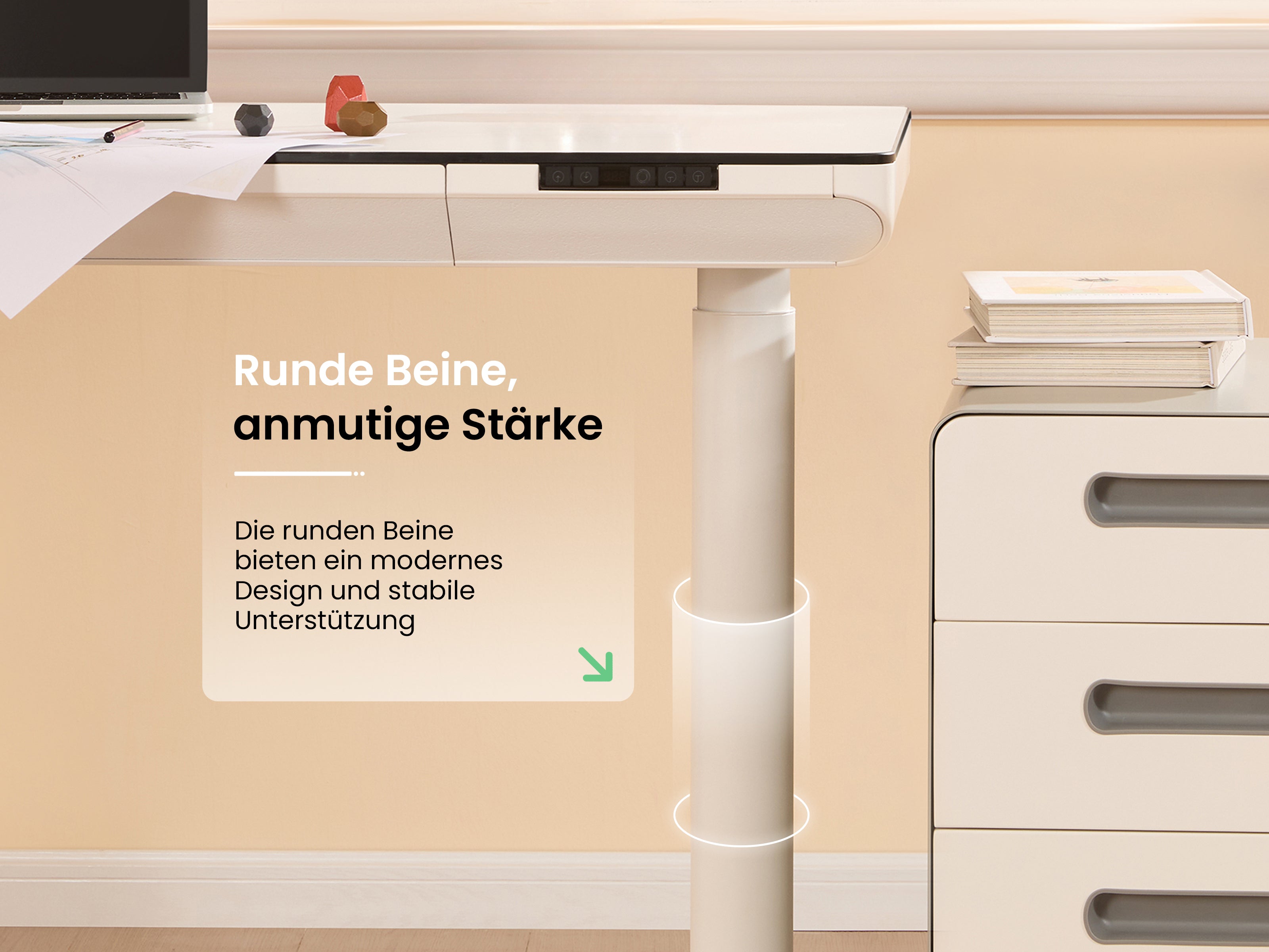 Maidesite Yoga - Höhenverstellbarer Schreibtisch mit Tischplatte