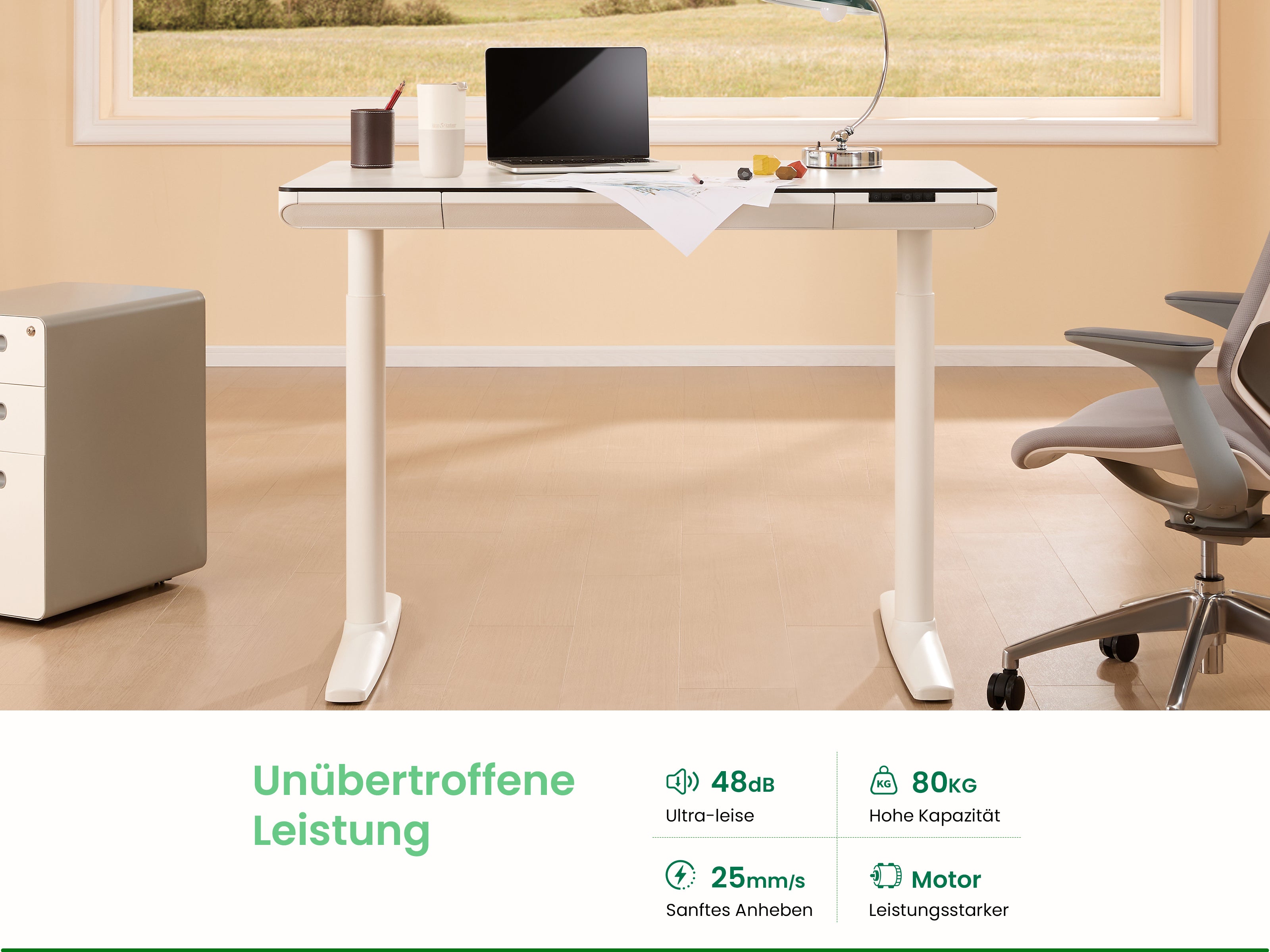 Maidesite Yoga - Höhenverstellbarer Schreibtisch mit Tischplatte