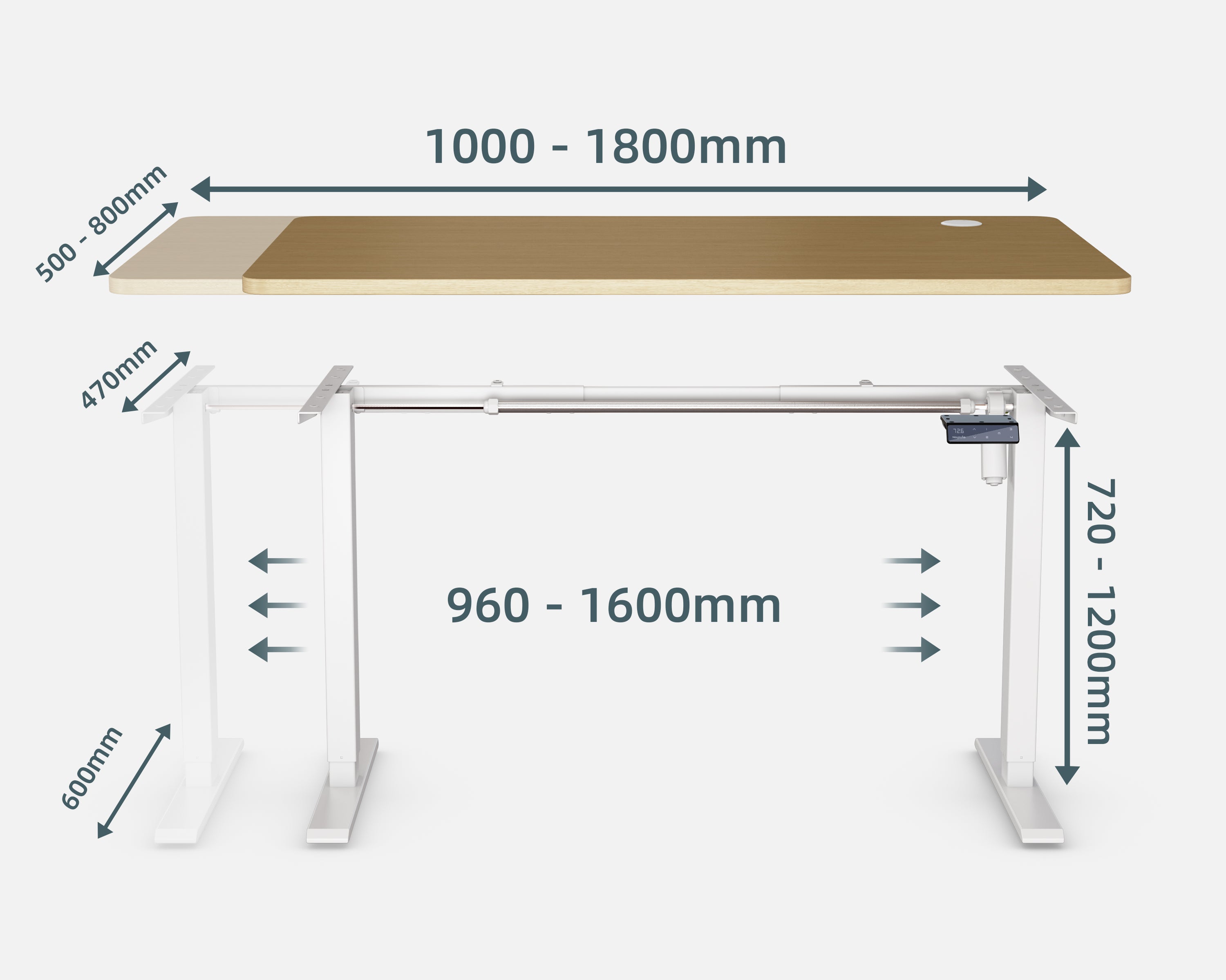 Maidesite T1 Pro - Elektrisch Höhenverstellbarer Gestell