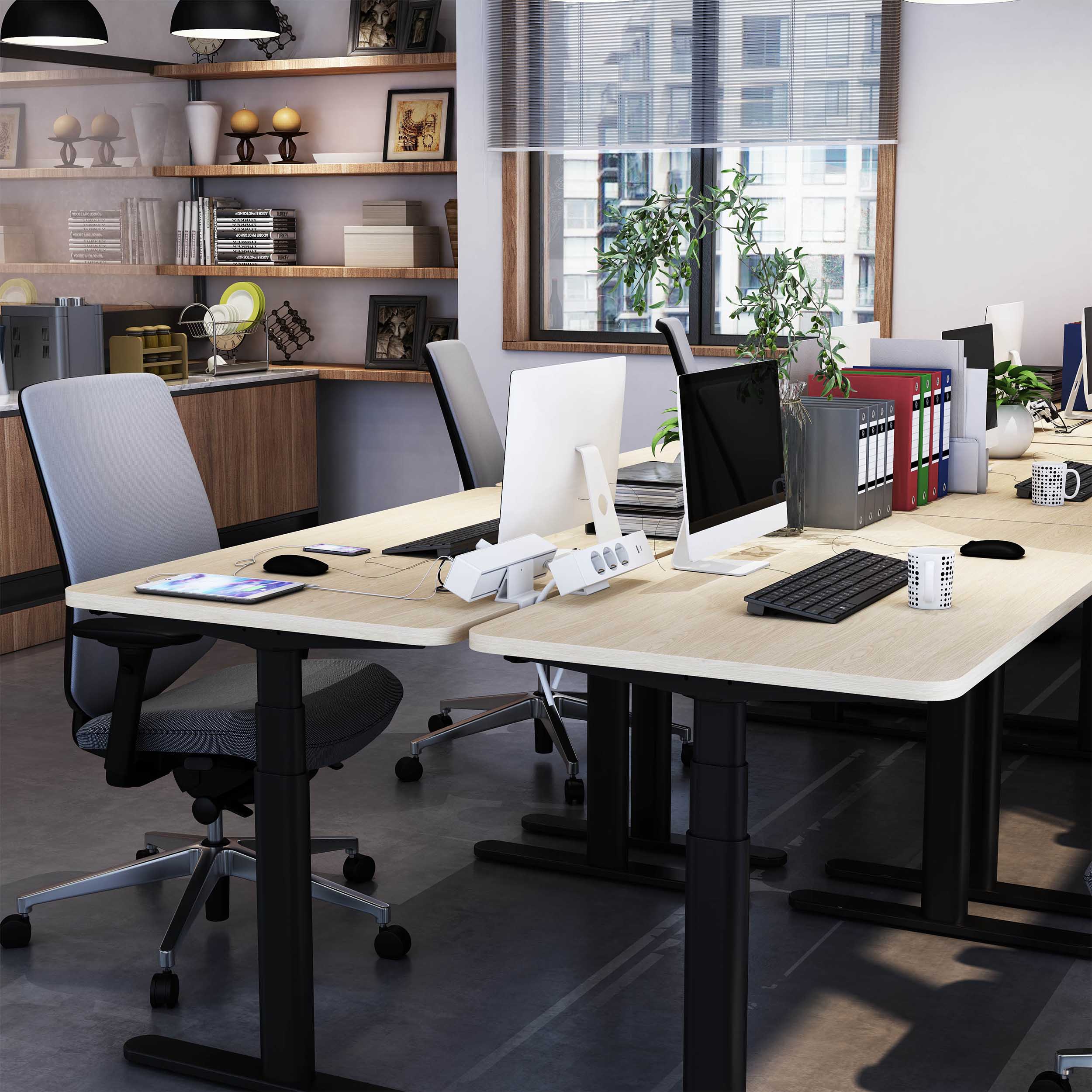 Maidesite 3 Fach Tischsteckdose mit USB C und A 1.8M Kabel Steckdosenleiste