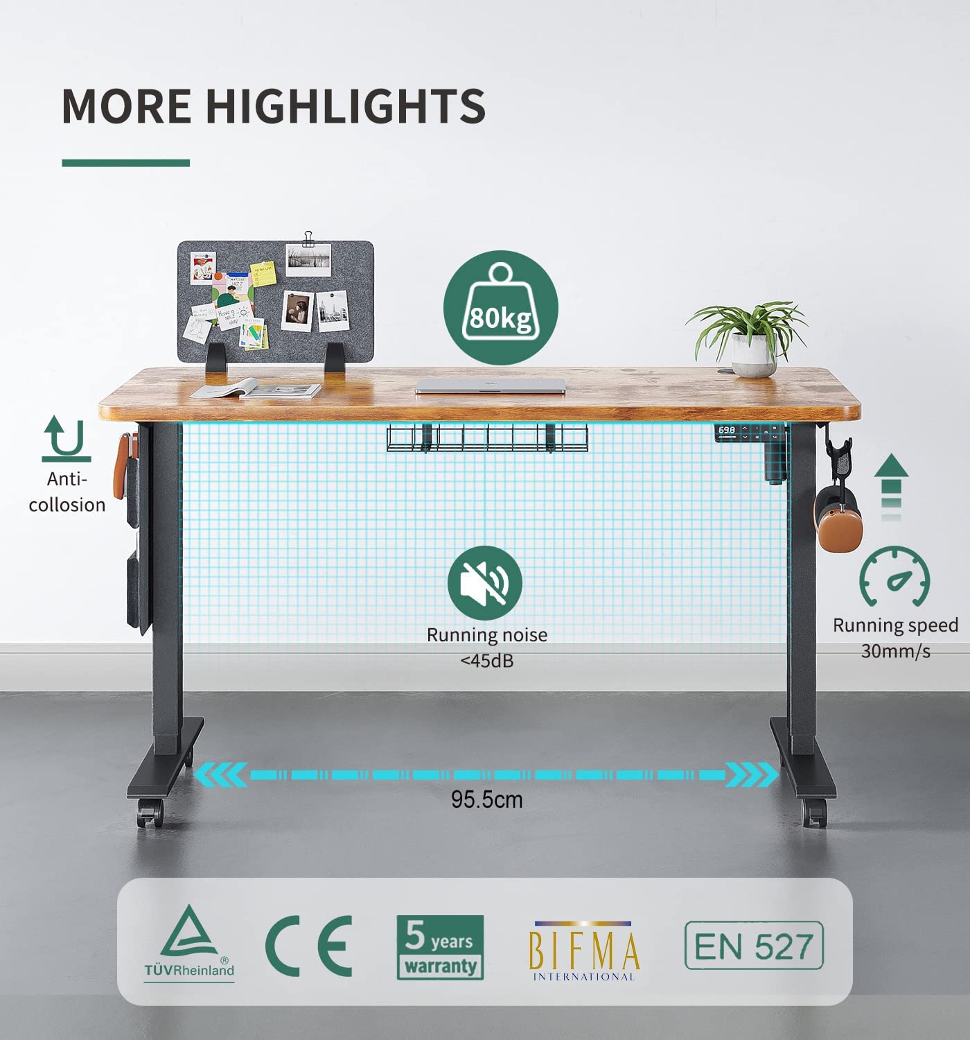 Maidesite SN1 - Elektrisch Höhenverstellbarer Schreibtisch