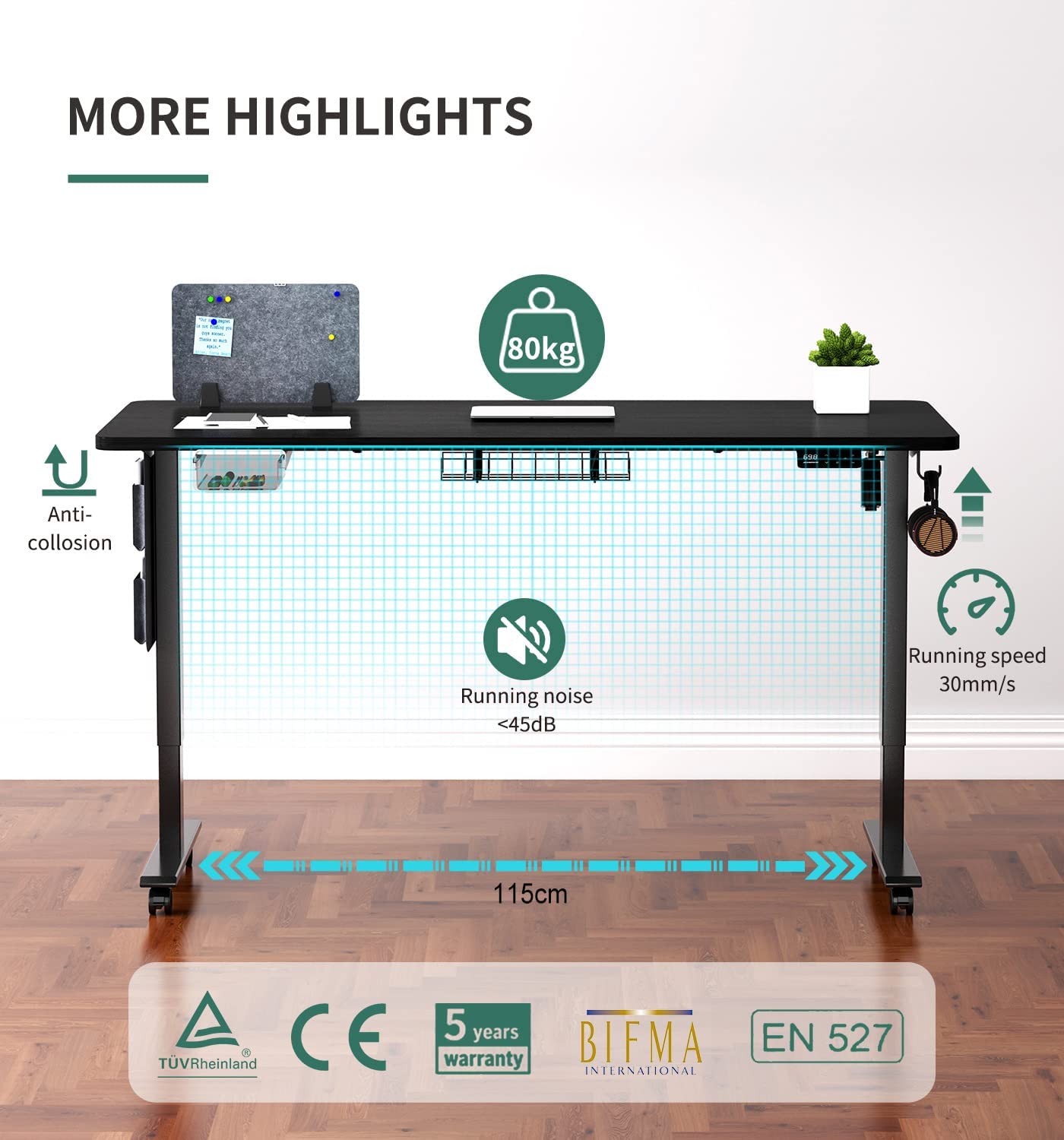 Maidesite SN1 - Elektrisch Höhenverstellbarer Schreibtisch