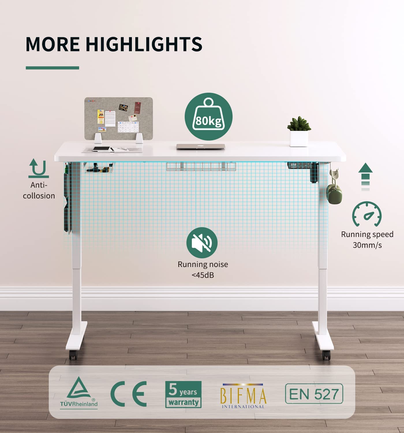 Maidesite SN1 - Elektrisch Höhenverstellbarer Schreibtisch