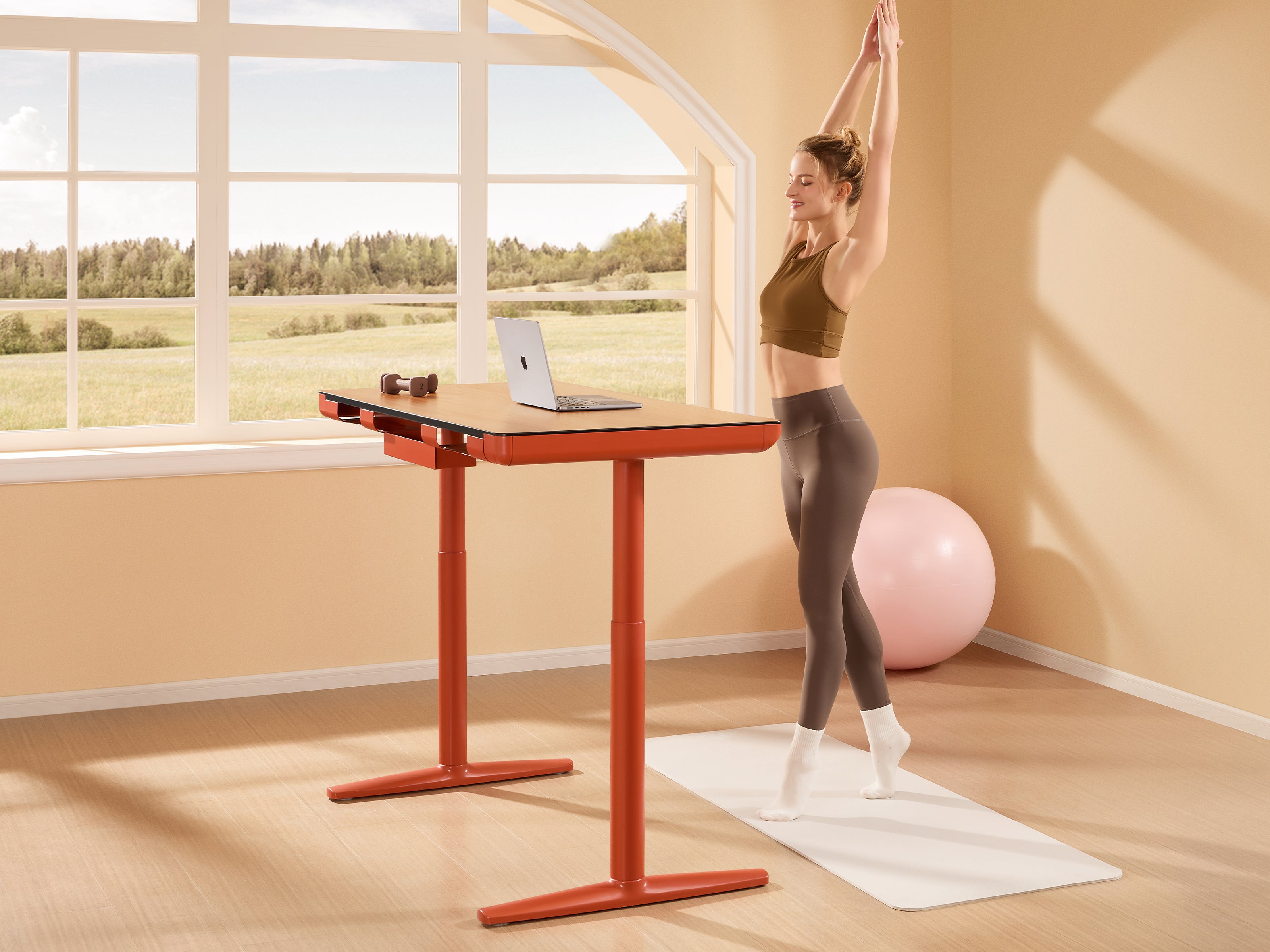 Maidesite Yoga - Höhenverstellbarer Schreibtisch mit Tischplatte