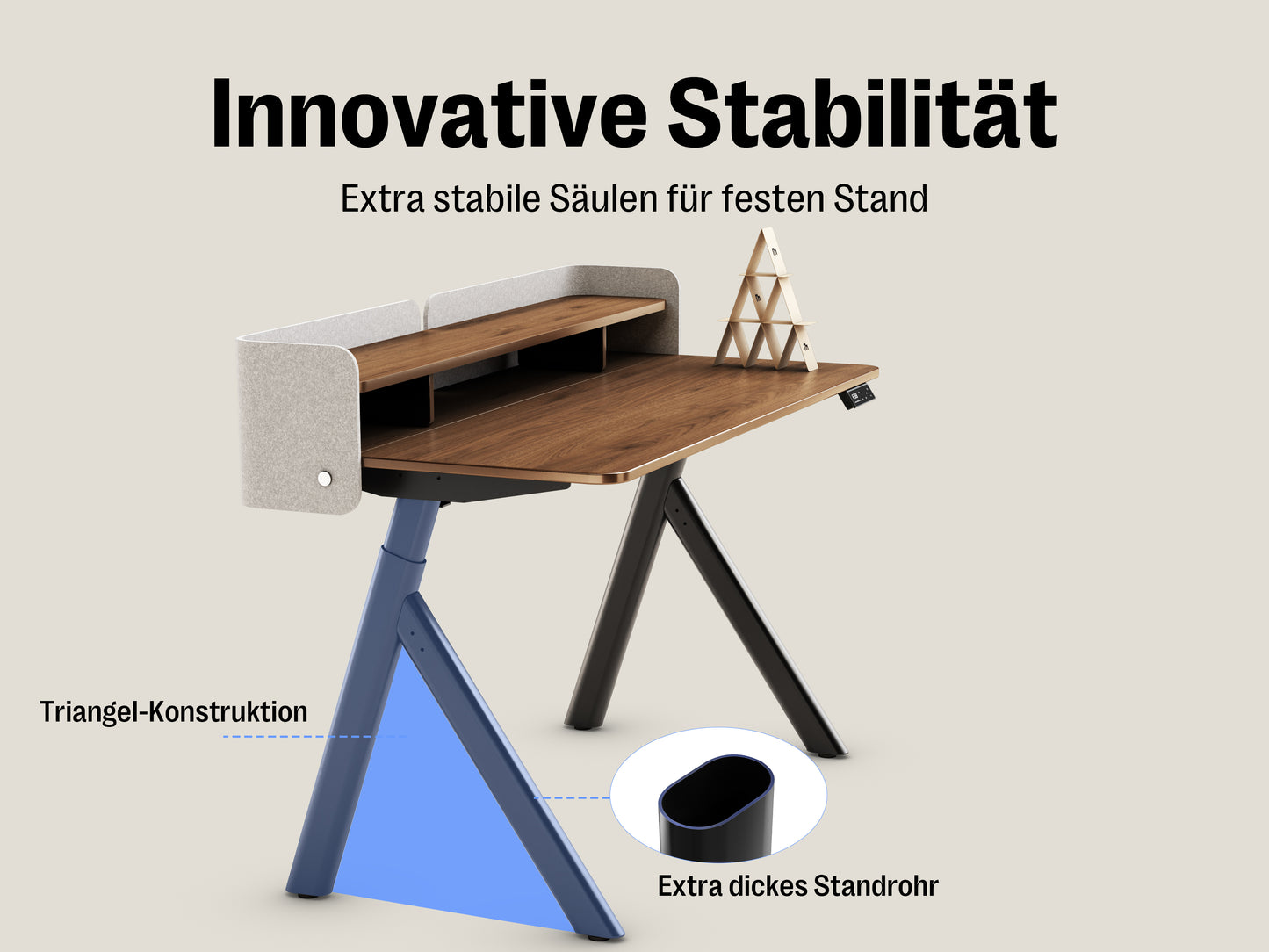 Maidesite ArborLift Elektrisch Höhenverstellbarer Schreibtisch, 120x60 / 140x70 cm, mit USB-C Anschluss