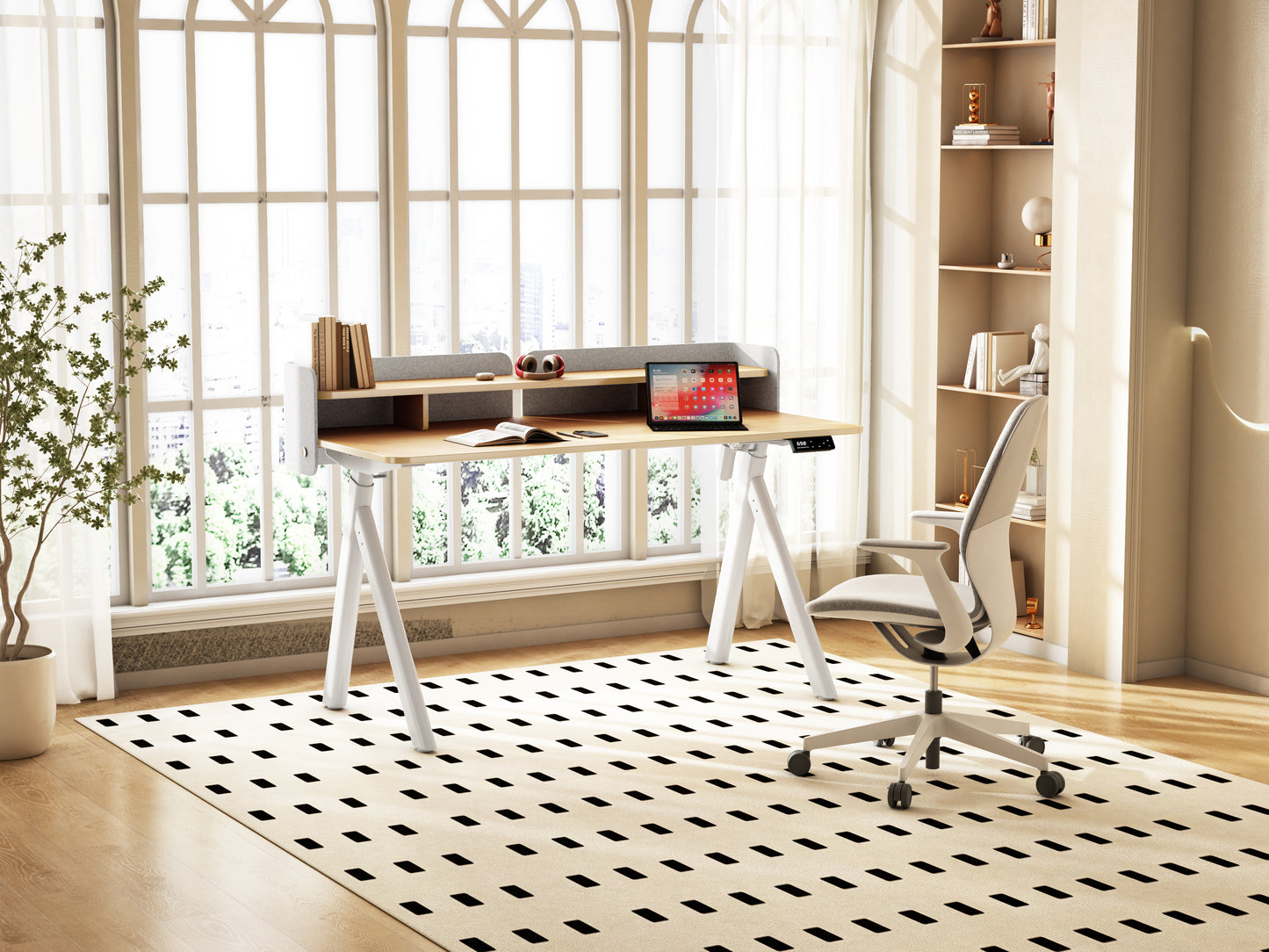 Maidesite ArborLift Elektrisch Höhenverstellbarer Schreibtisch, 120x60 / 140x70 cm, mit USB-C Anschluss