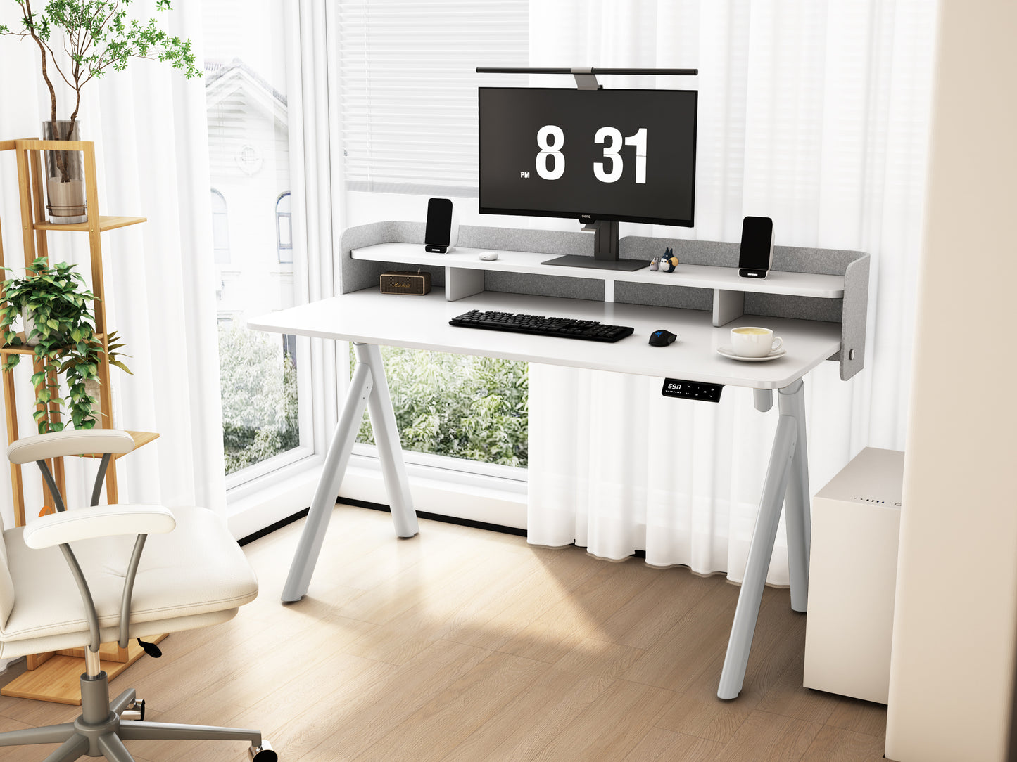 Maidesite ArborLift Elektrisch Höhenverstellbarer Schreibtisch, 120x60 / 140x70 cm, mit USB-C Anschluss