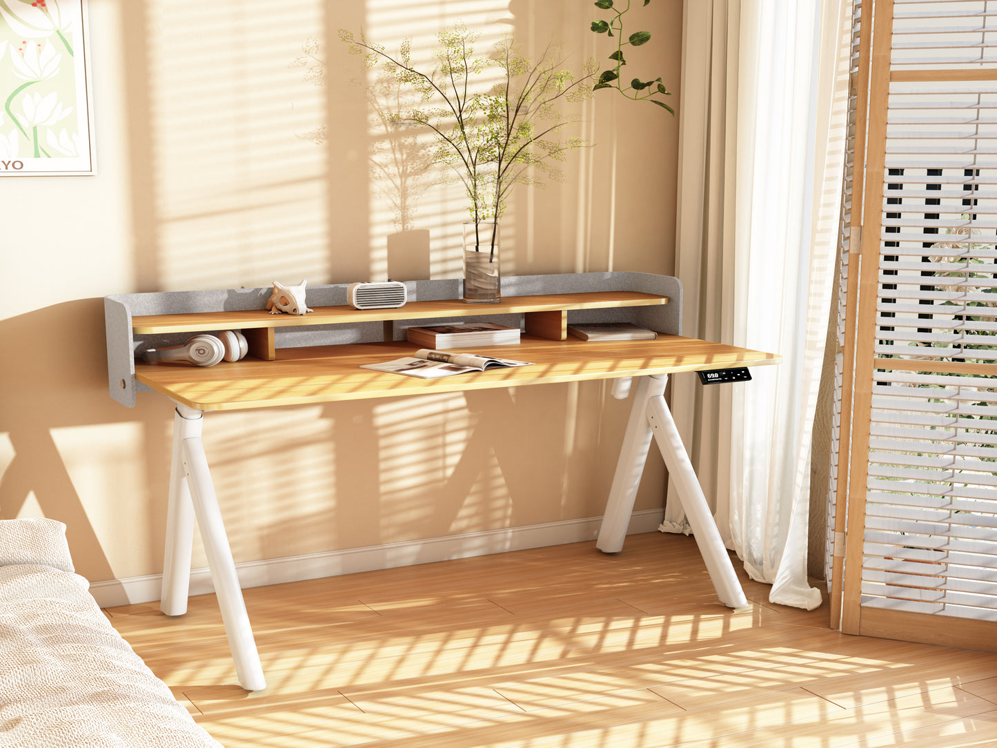 Maidesite ArborLift Elektrisch Höhenverstellbarer Schreibtisch, 120x60 / 140x70 cm, mit USB-C Anschluss