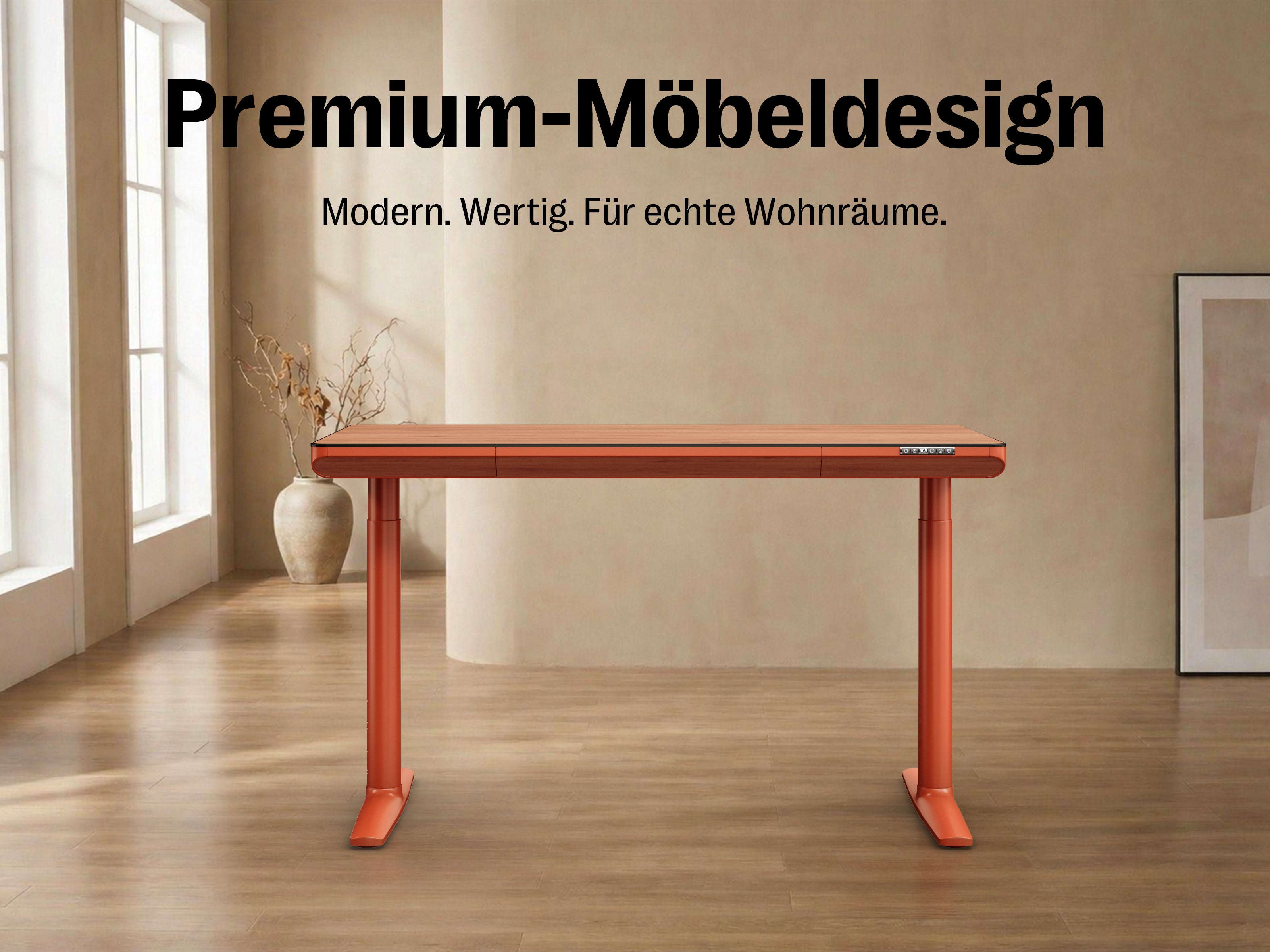 Maidesite Yoga – Eleganter höhenverstellbarer Schreibtisch mit Wirbelsäulen-Modu