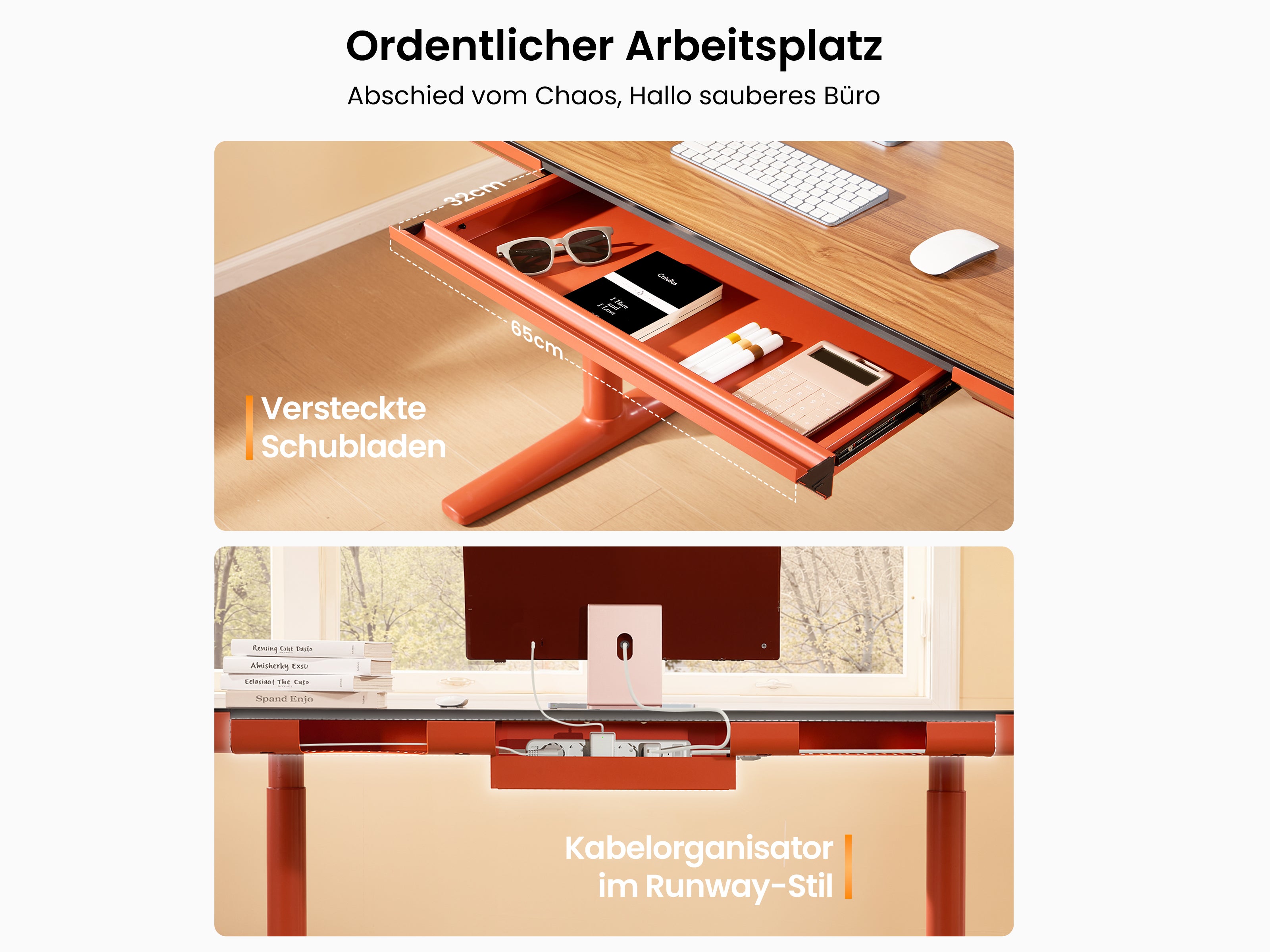Maidesite Yoga - Höhenverstellbarer Schreibtisch mit Tischplatte
