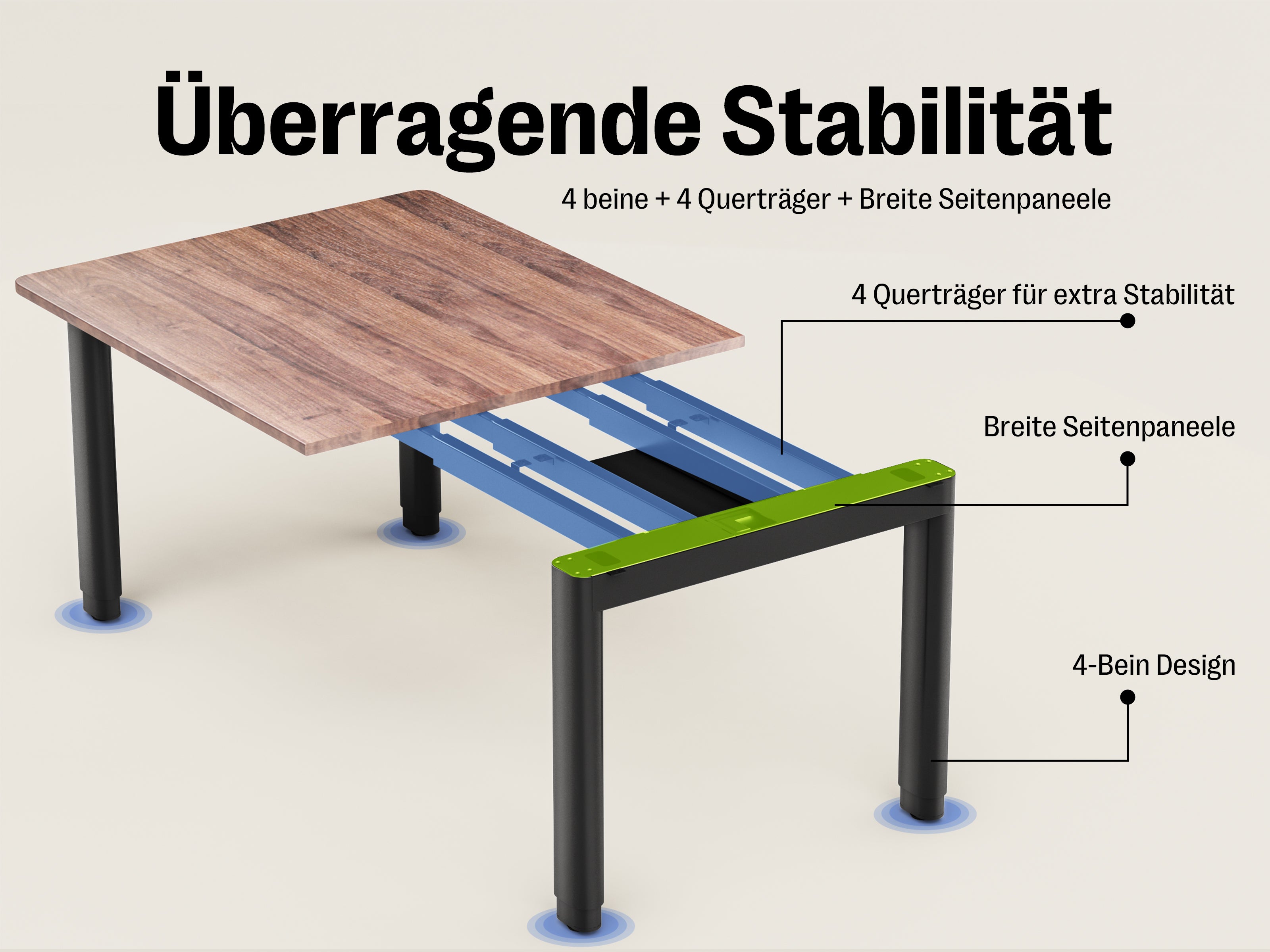Maidesite T4 Pro Plus - Vierbeinige elliptische Säule Elektrisch Höhenverstellbares Gestell
