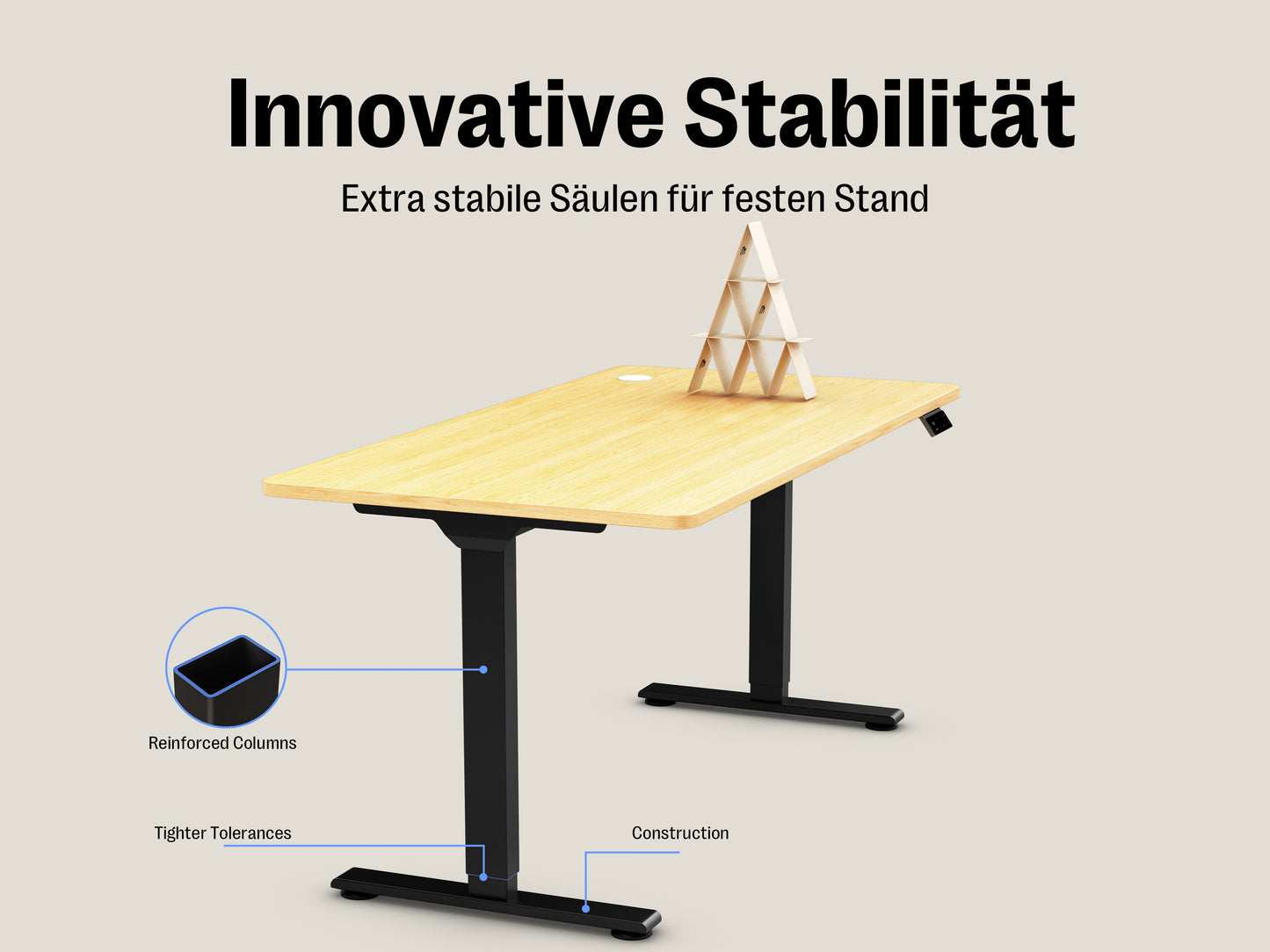 Maidesite T2 Elektrisch Höhenverstellbarer Schreibtisch mit zwei Motoren