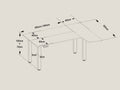 Maidesite Canvas – L-shaped height-adjustable desk with 4 legs