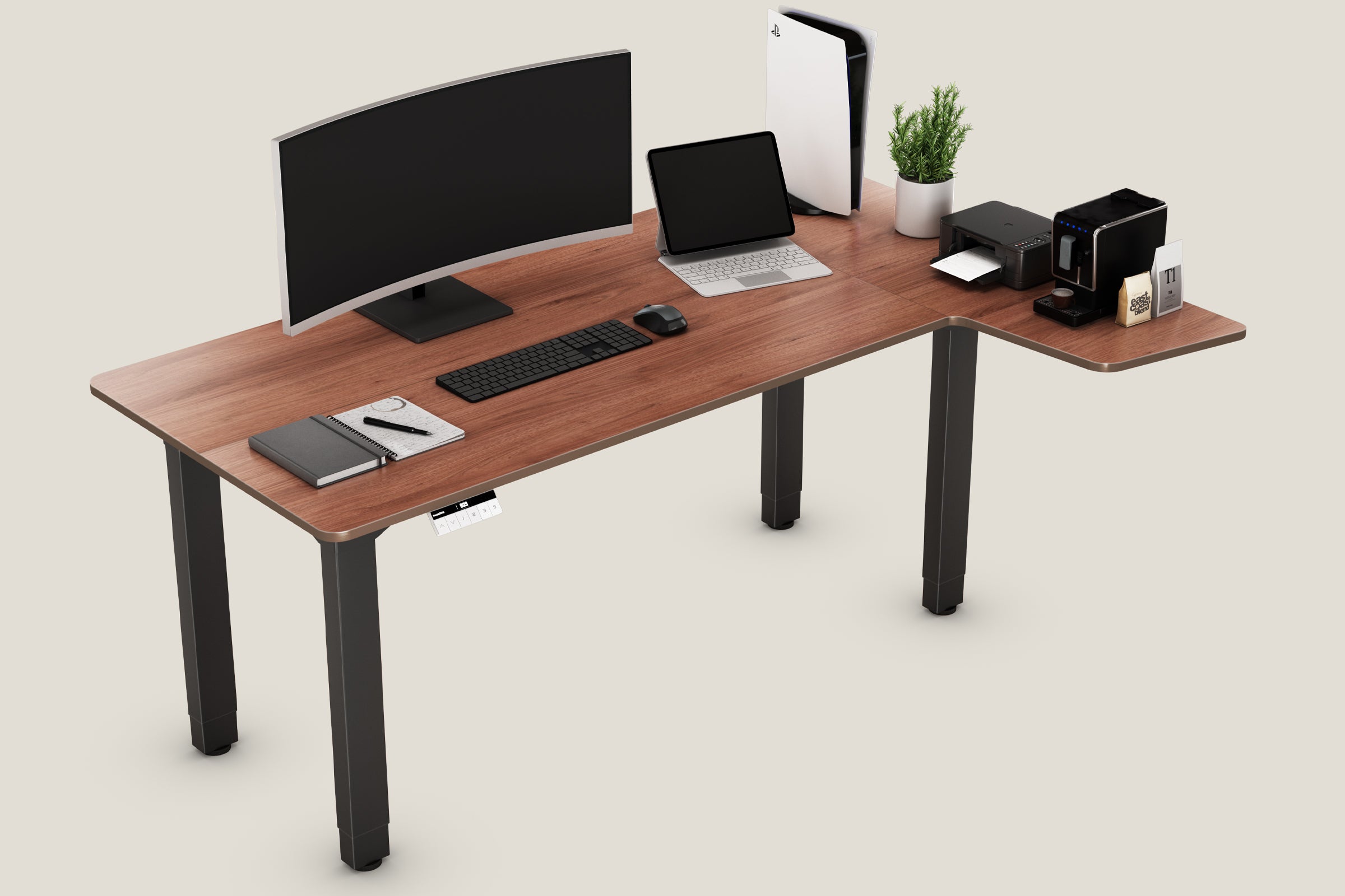 <p>Große L-förmige Arbeitsfläche</p>