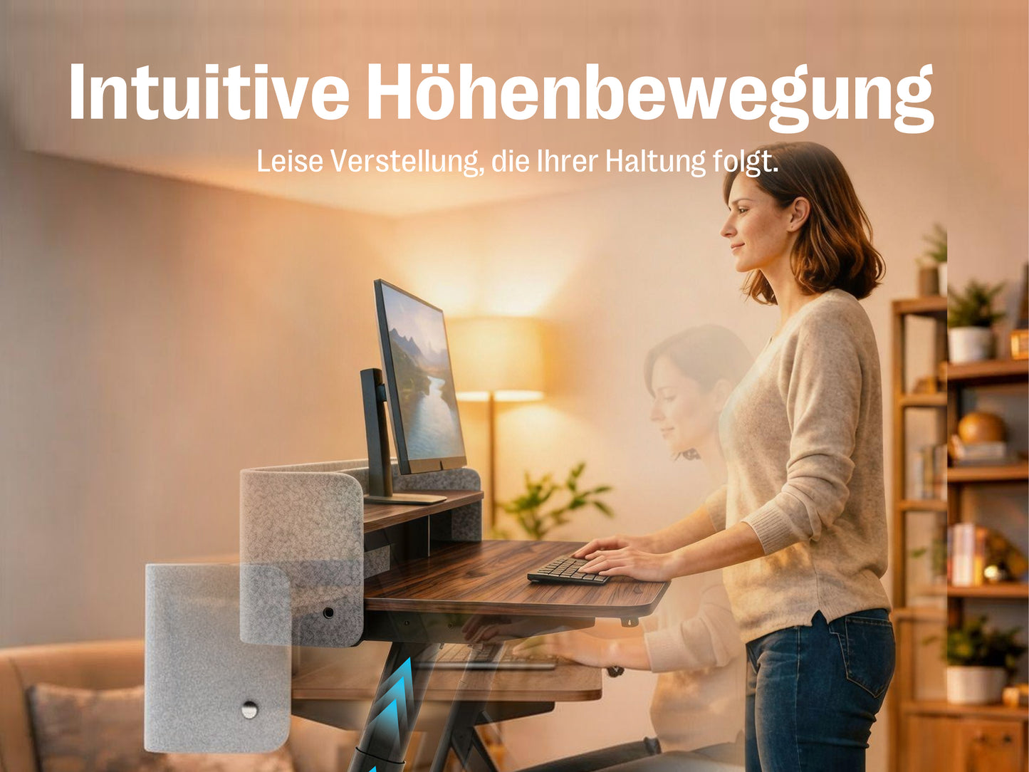 Maidesite ArborLift Elektrisch Höhenverstellbarer Schreibtisch, 120x60 / 140x70 cm, mit USB-C Anschluss