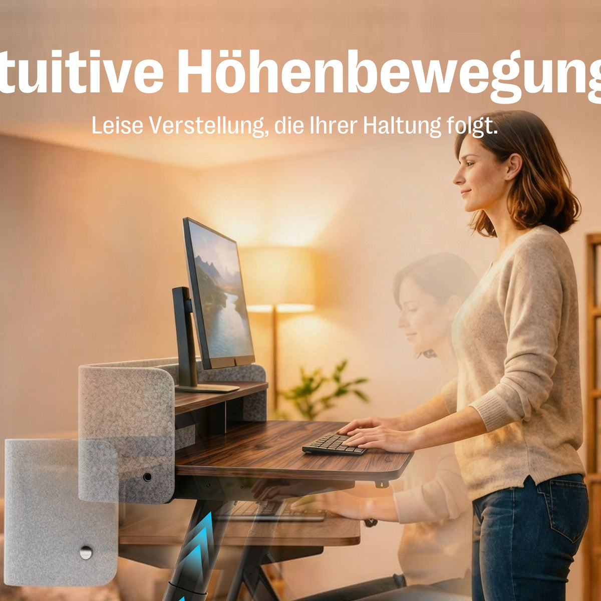 Maidesite ArborLift Elektrisch Höhenverstellbarer Schreibtisch, 120x60 / 140x70 cm, mit USB-C Anschluss