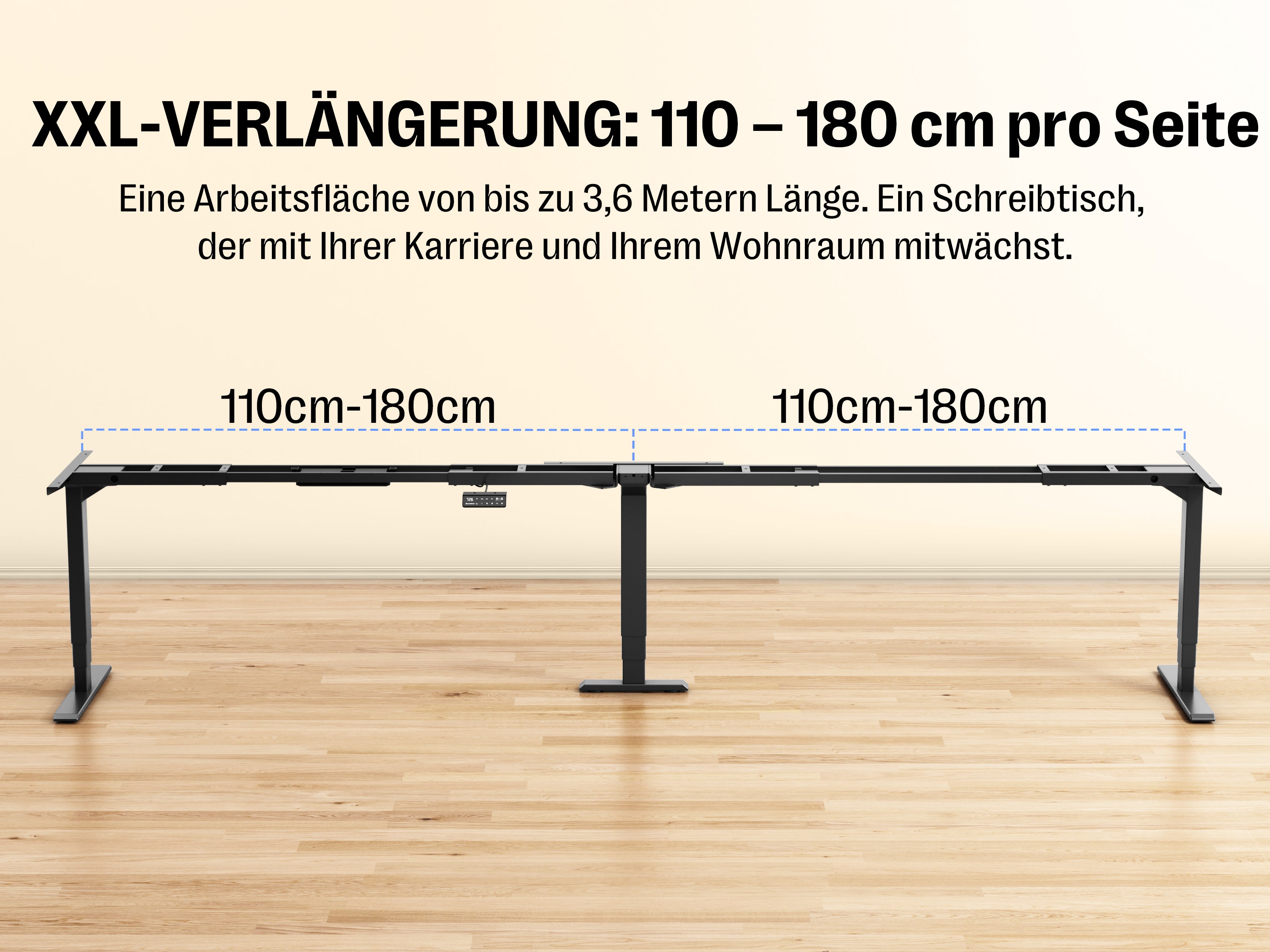 Maidesite T3 Pro Max – 3-Bein höhenverstellbares Schreibtischgestell mit 3 Motoren
