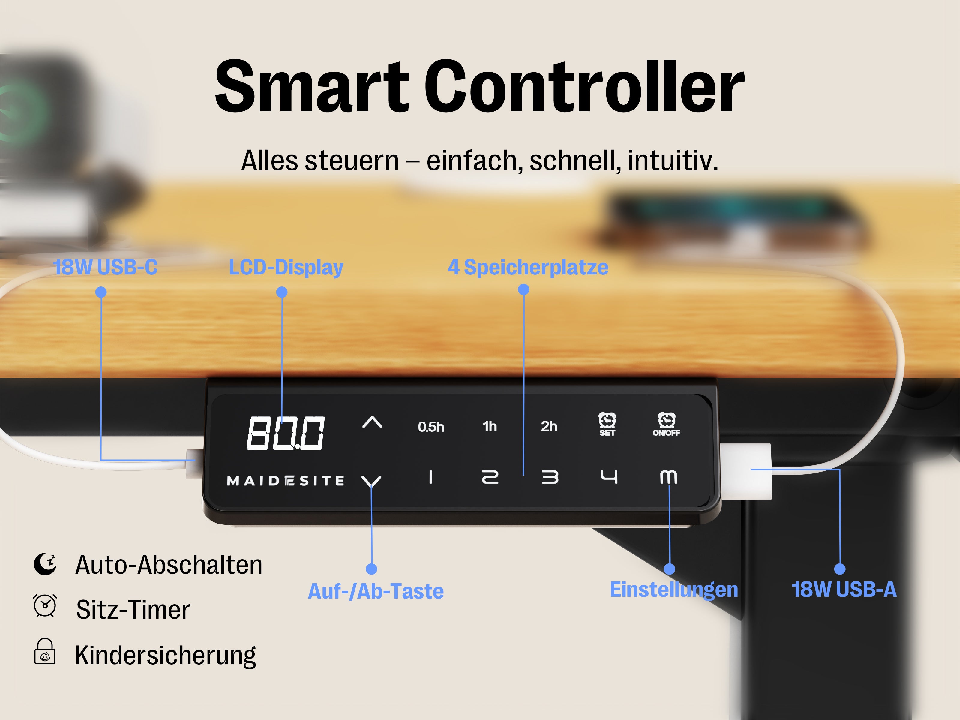 Maidesite T2 Pro Plus – Erweiterter Profi-Höhenverstellbarer Schreibtisch