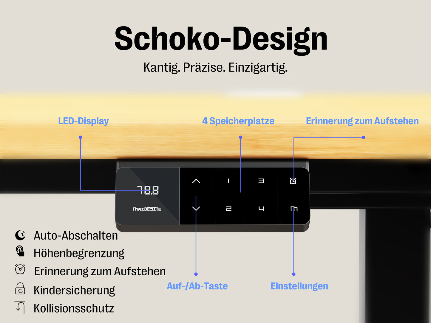 Maidesite T2 Elektrisch Höhenverstellbarer Schreibtisch mit zwei Motoren