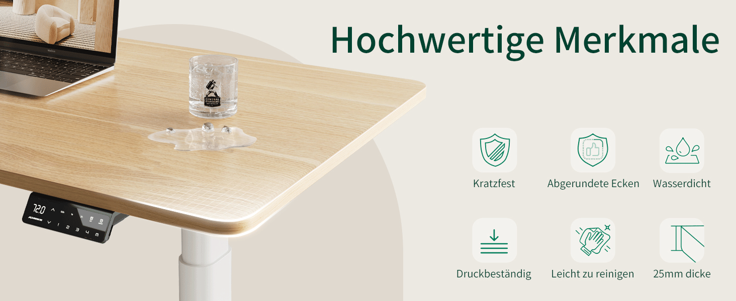 Maidesite robuste Tischplatte 120 140 und 160 cm DIY-Schreibtischplatte