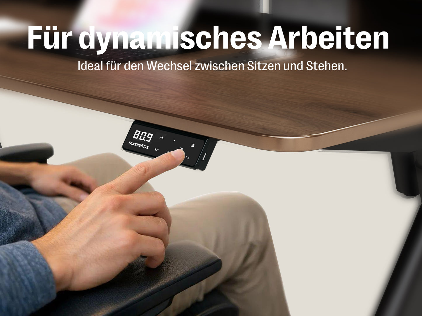 Maidesite ArborLift Elektrisch Höhenverstellbarer Schreibtisch, 120x60 / 140x70 cm, mit USB-C Anschluss