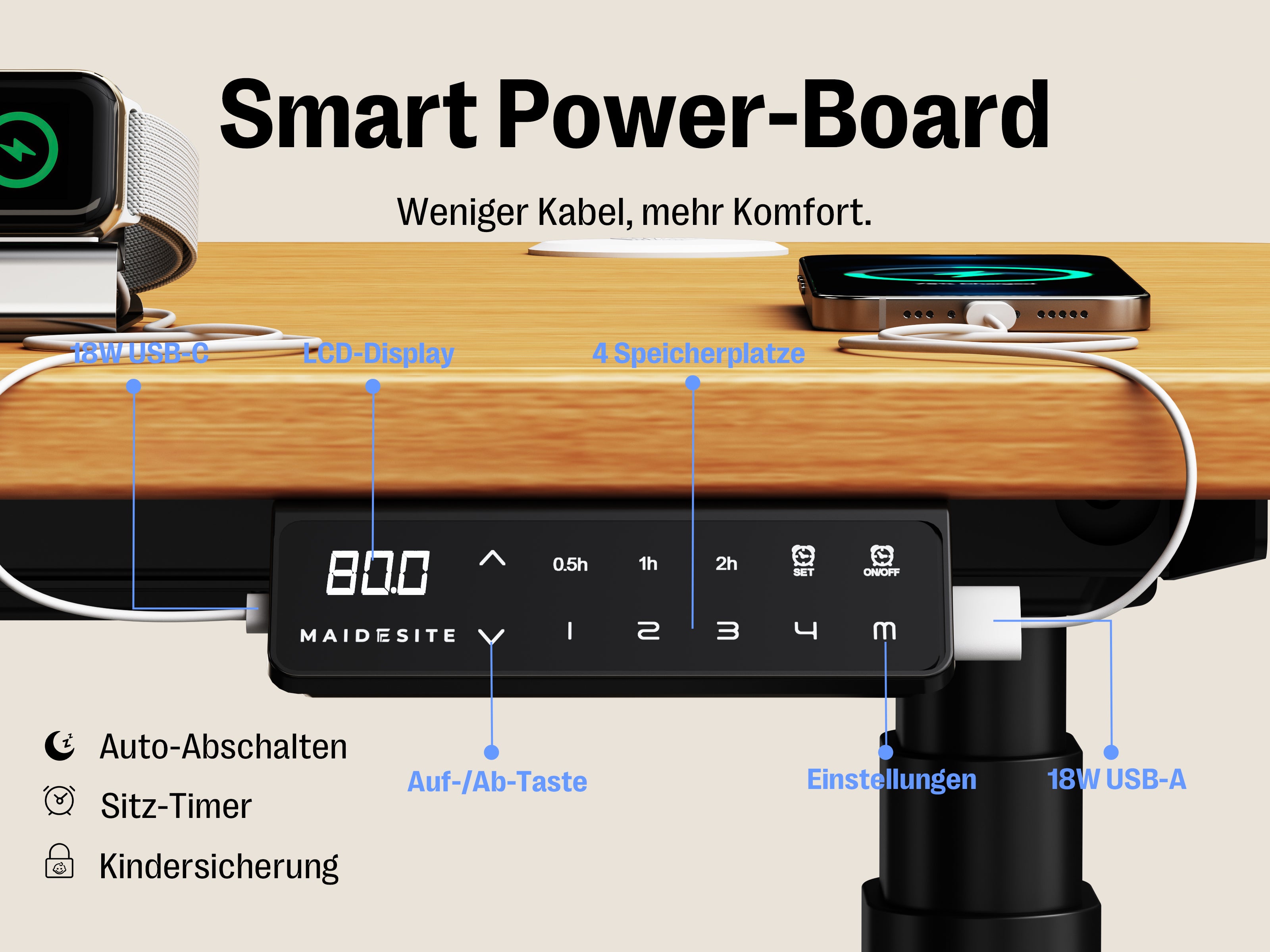 Maidesite EL2 Plus Art – Stilvoller und stabiler Höhenverstellbarer Schreibtisch