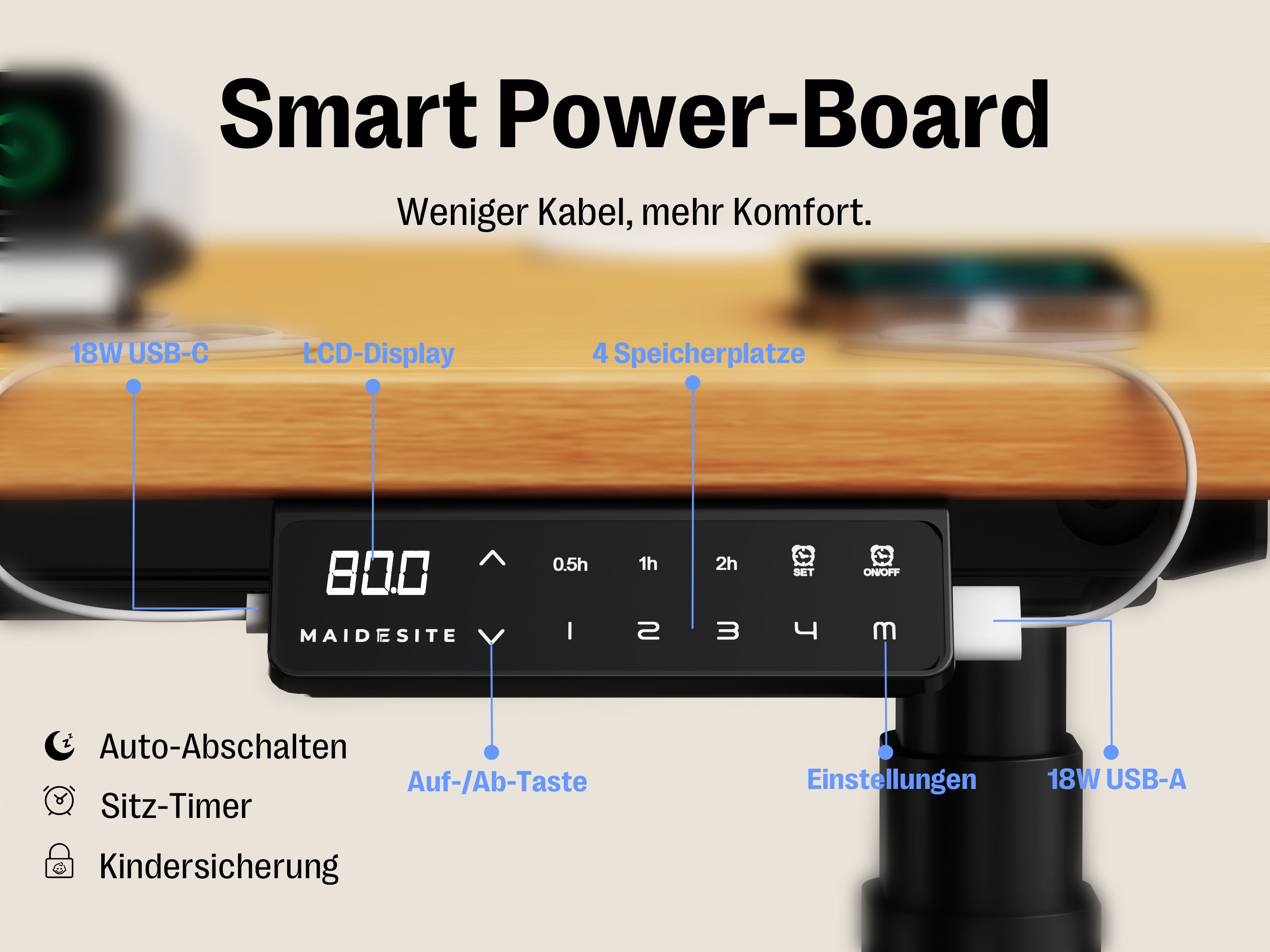 Maidesite EL2 Plus Art – Stilvoller und stabiler Höhenverstellbarer Schreibtisch