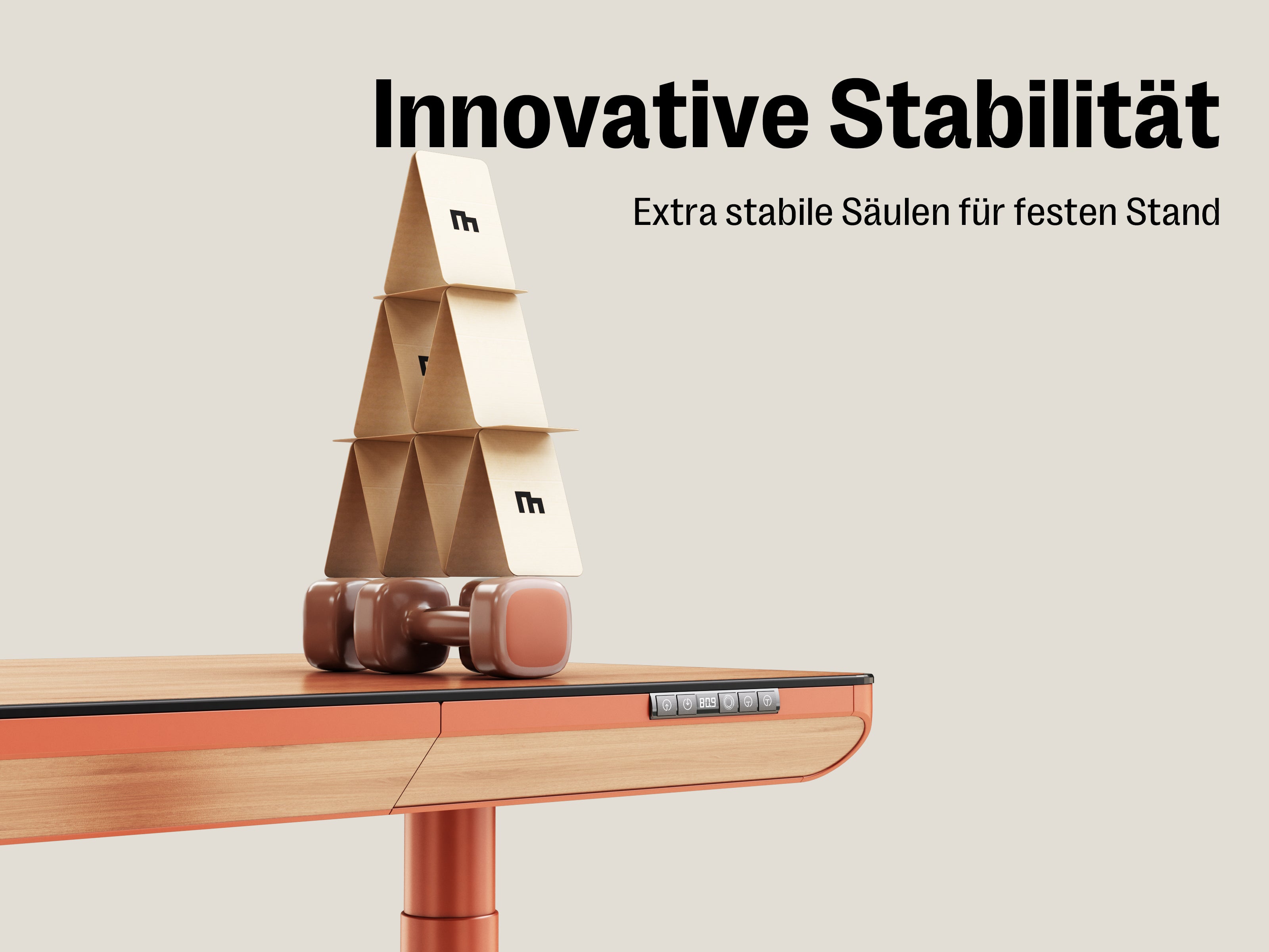 Maidesite Yoga – Eleganter höhenverstellbarer Schreibtisch mit Wirbelsäulen-Modu