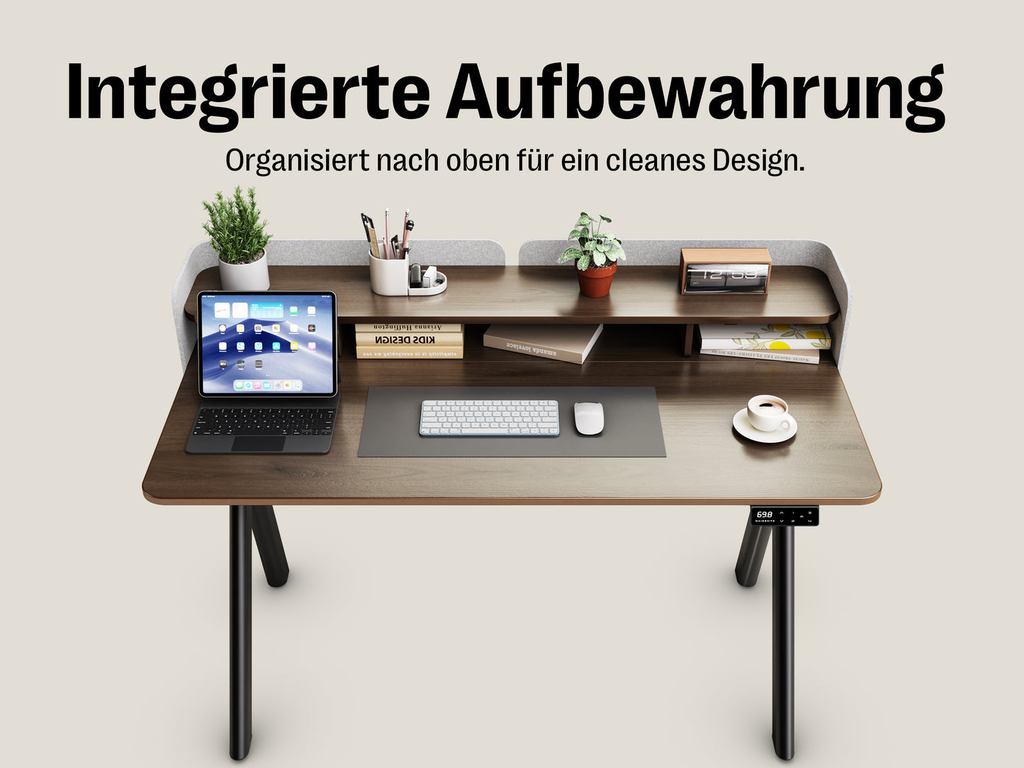 Maidesite ArborLift Elektrisch Höhenverstellbarer Schreibtisch, 120x60 / 140x70 cm, mit USB-C Anschluss