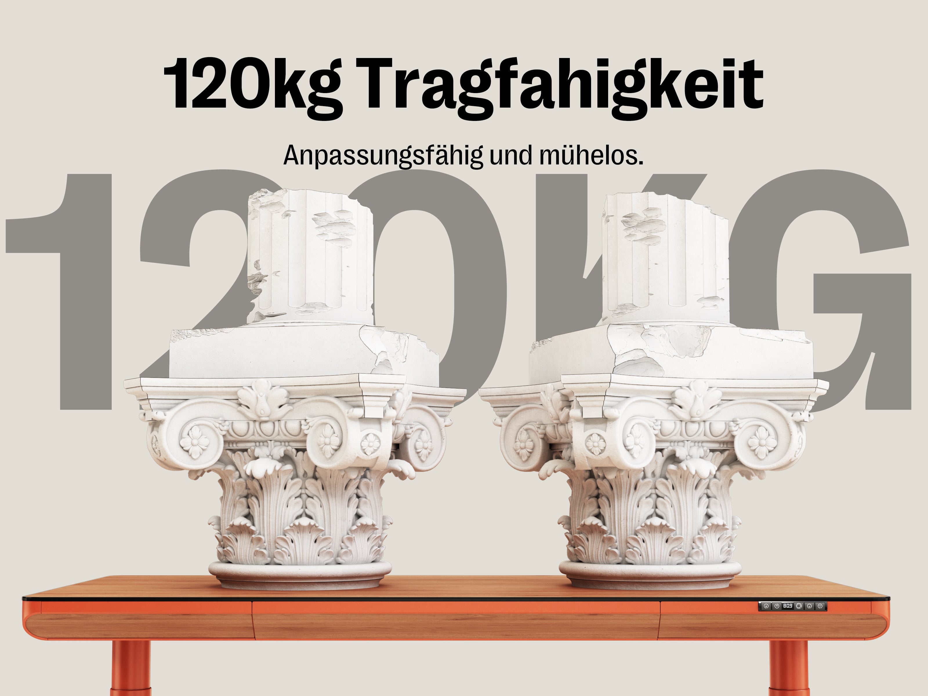 Maidesite Yoga – Eleganter höhenverstellbarer Schreibtisch mit Wirbelsäulen-Modu