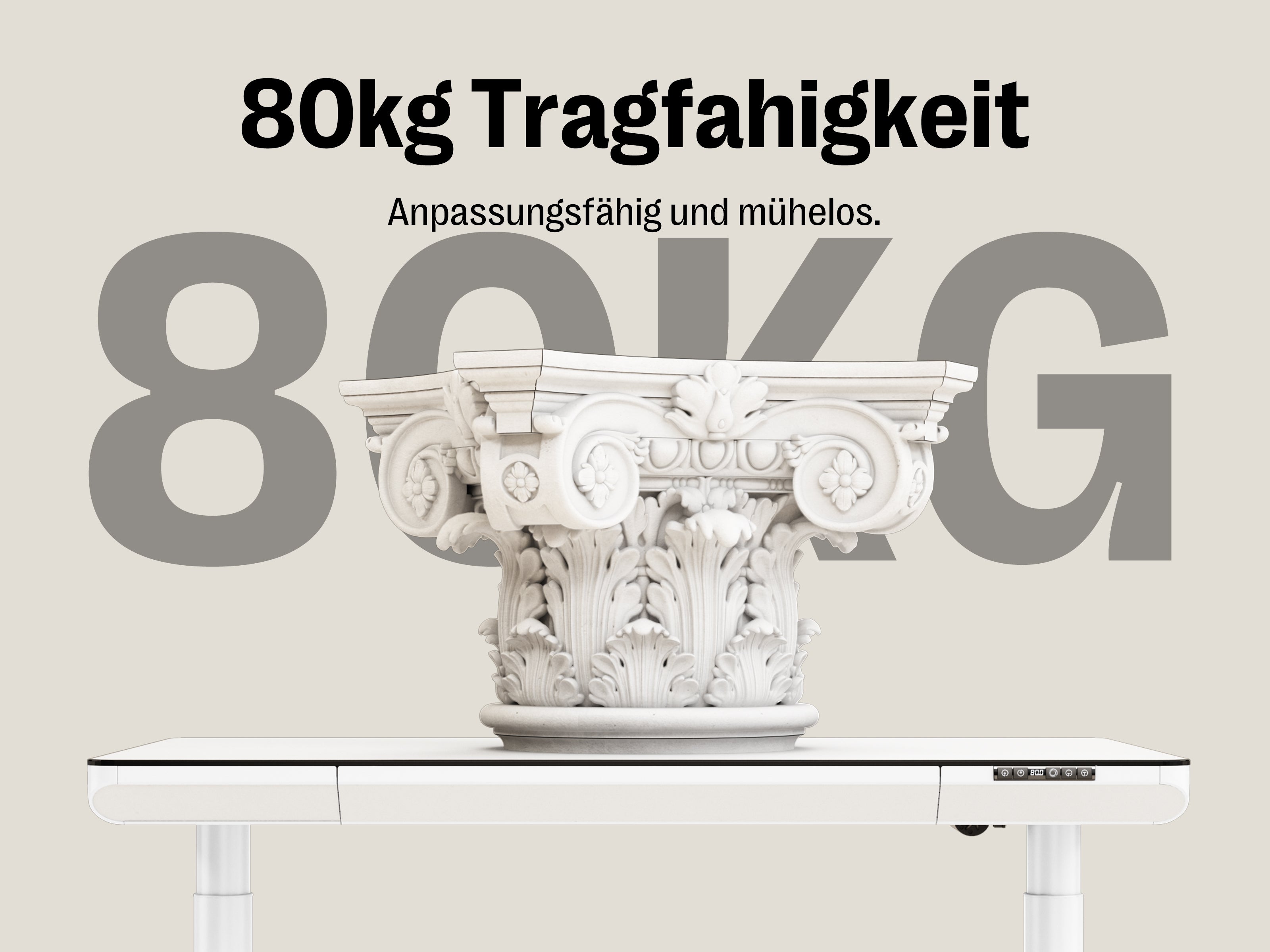 Maidesite Yoga – Eleganter höhenverstellbarer Schreibtisch mit Wirbelsäulen-Modu