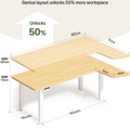 Maidesite Canvas – L-förmiger höhenverstellbarer Schreibtisch mit 4 Beinen