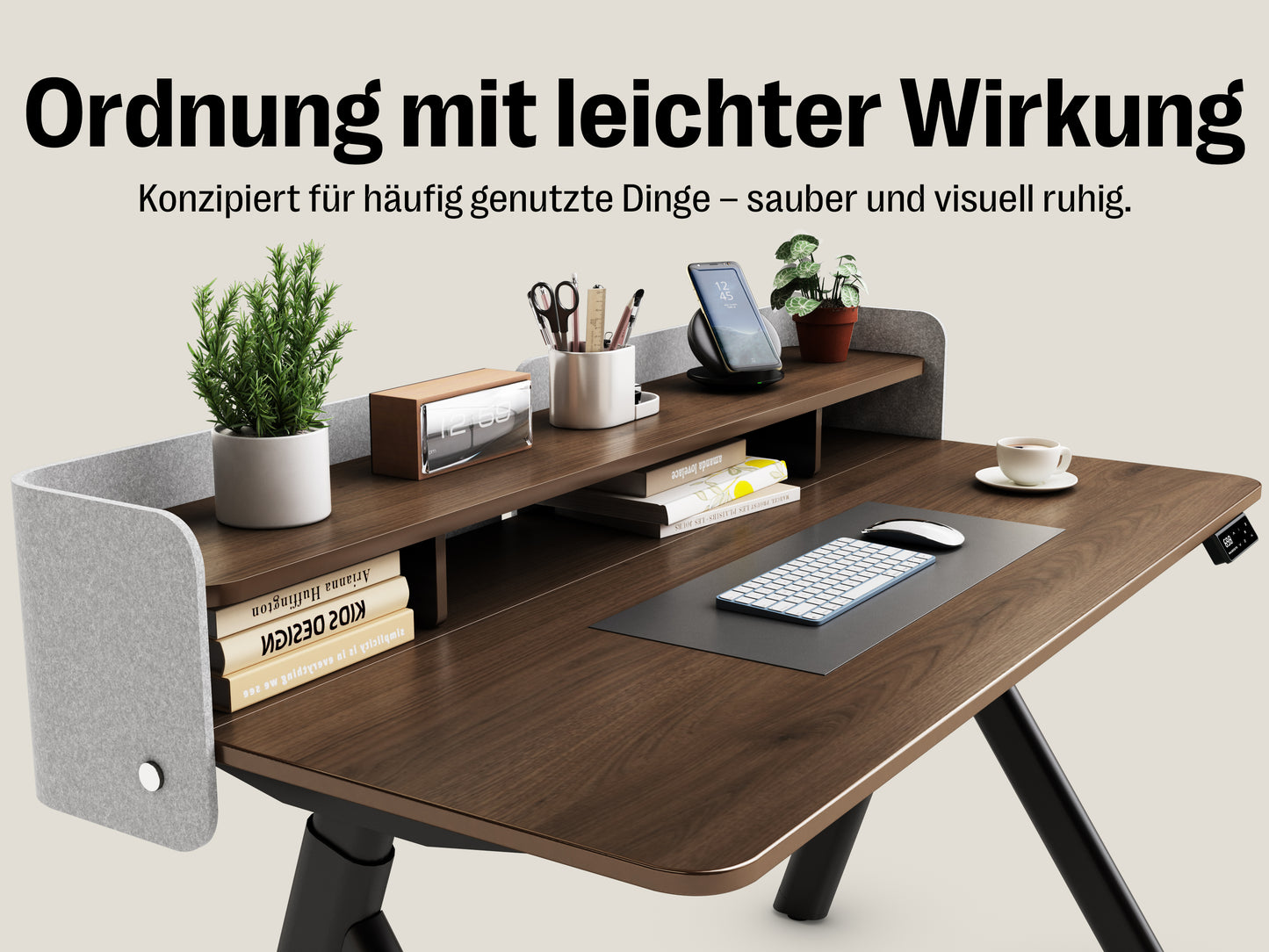 Maidesite ArborLift Elektrisch Höhenverstellbarer Schreibtisch, 120x60 / 140x70 cm, mit USB-C Anschluss