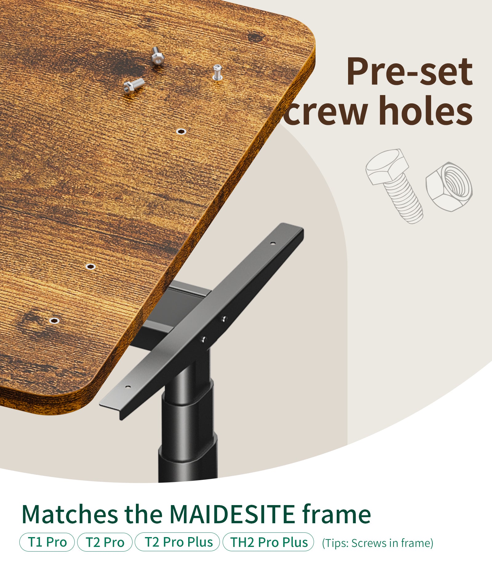 Maidesite robuste Tischplatte 120 140 und 160 cm DIY-Schreibtischplatte