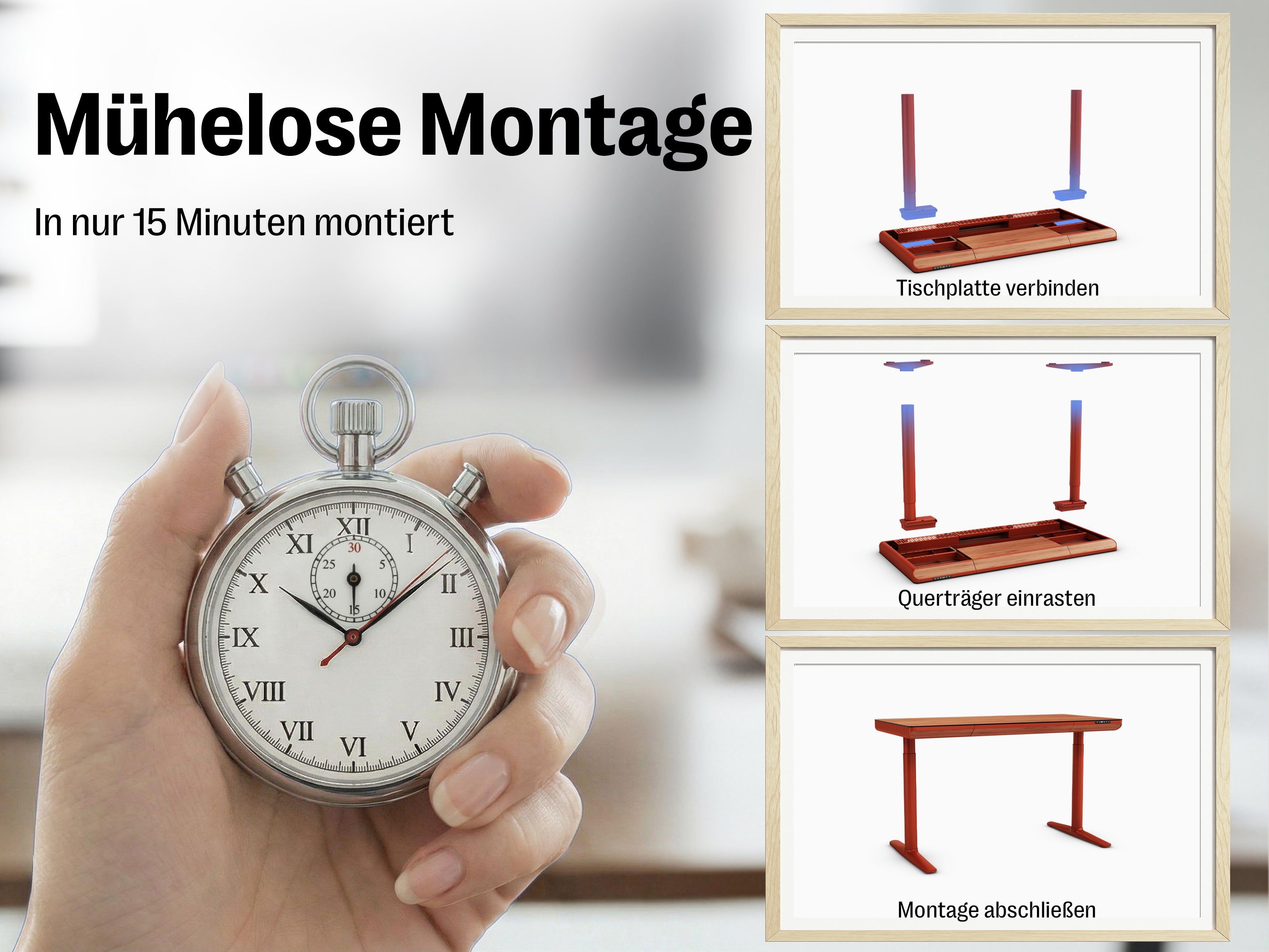 Maidesite Yoga – Eleganter höhenverstellbarer Schreibtisch mit Wirbelsäulen-Modu