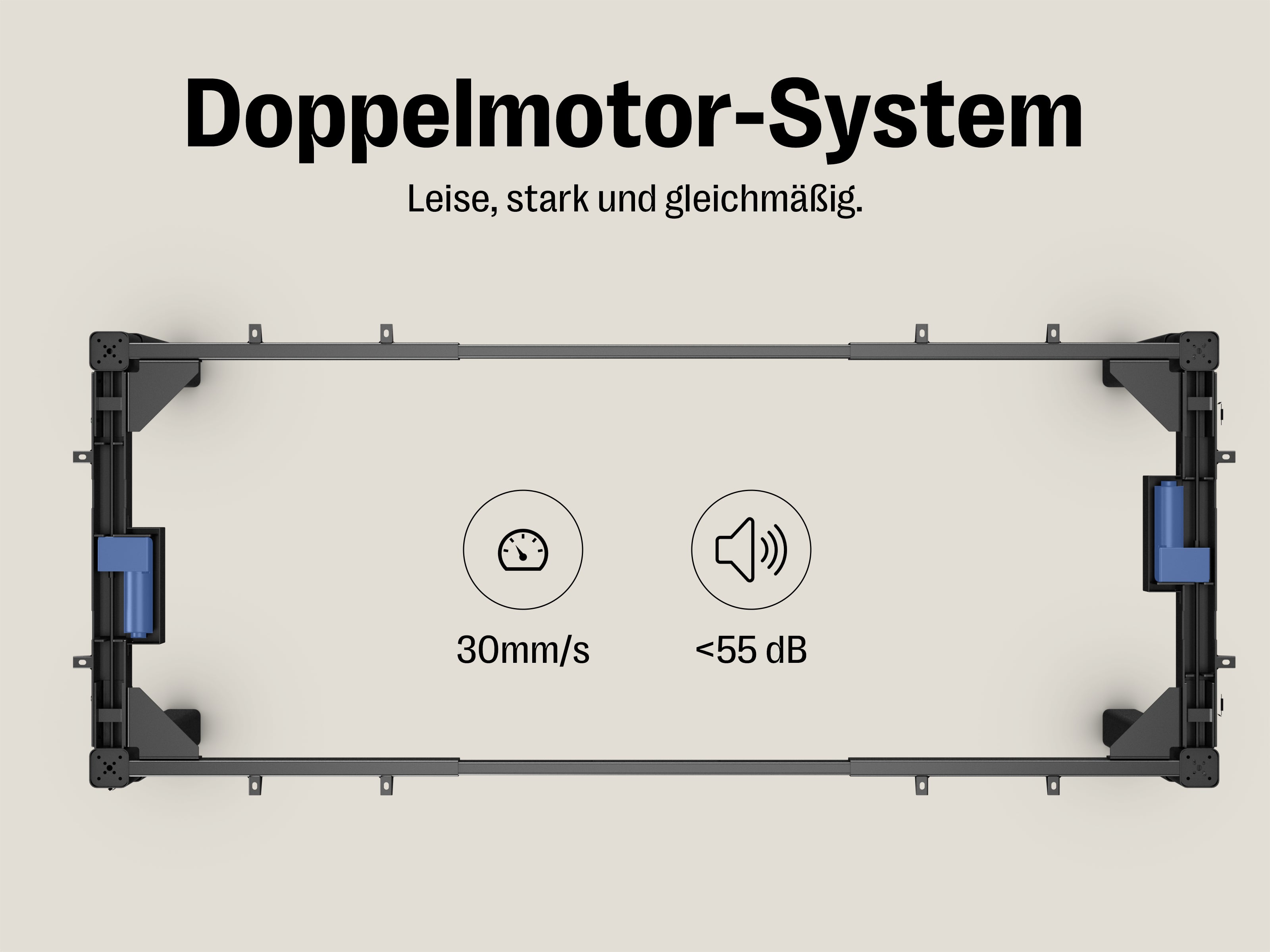 Maidesite Space – Höhenverstellbarer Schreibtisch mit 4 Beinen und L-Erweiterung