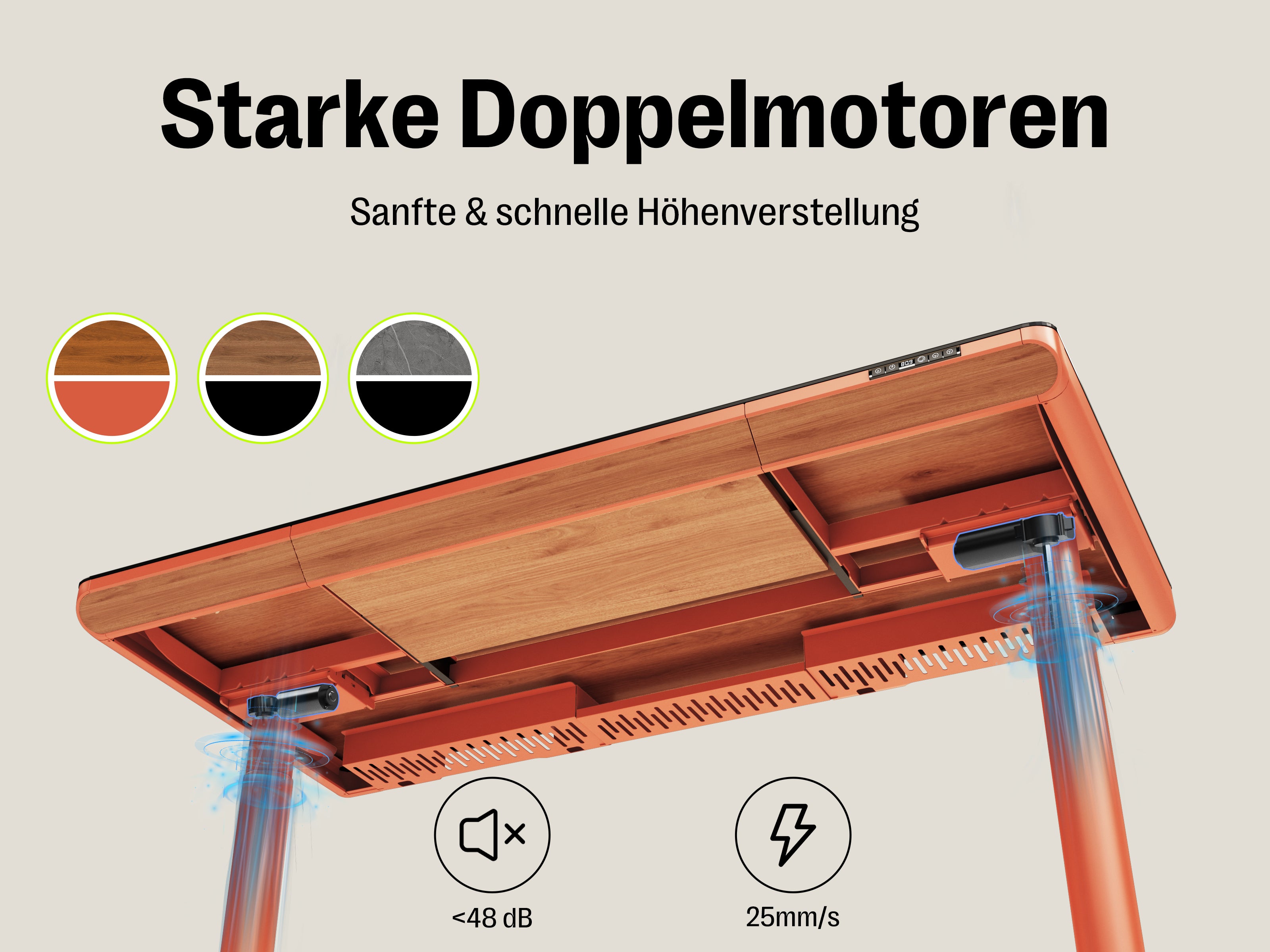 Maidesite Yoga – Eleganter höhenverstellbarer Schreibtisch mit Wirbelsäulen-Modu