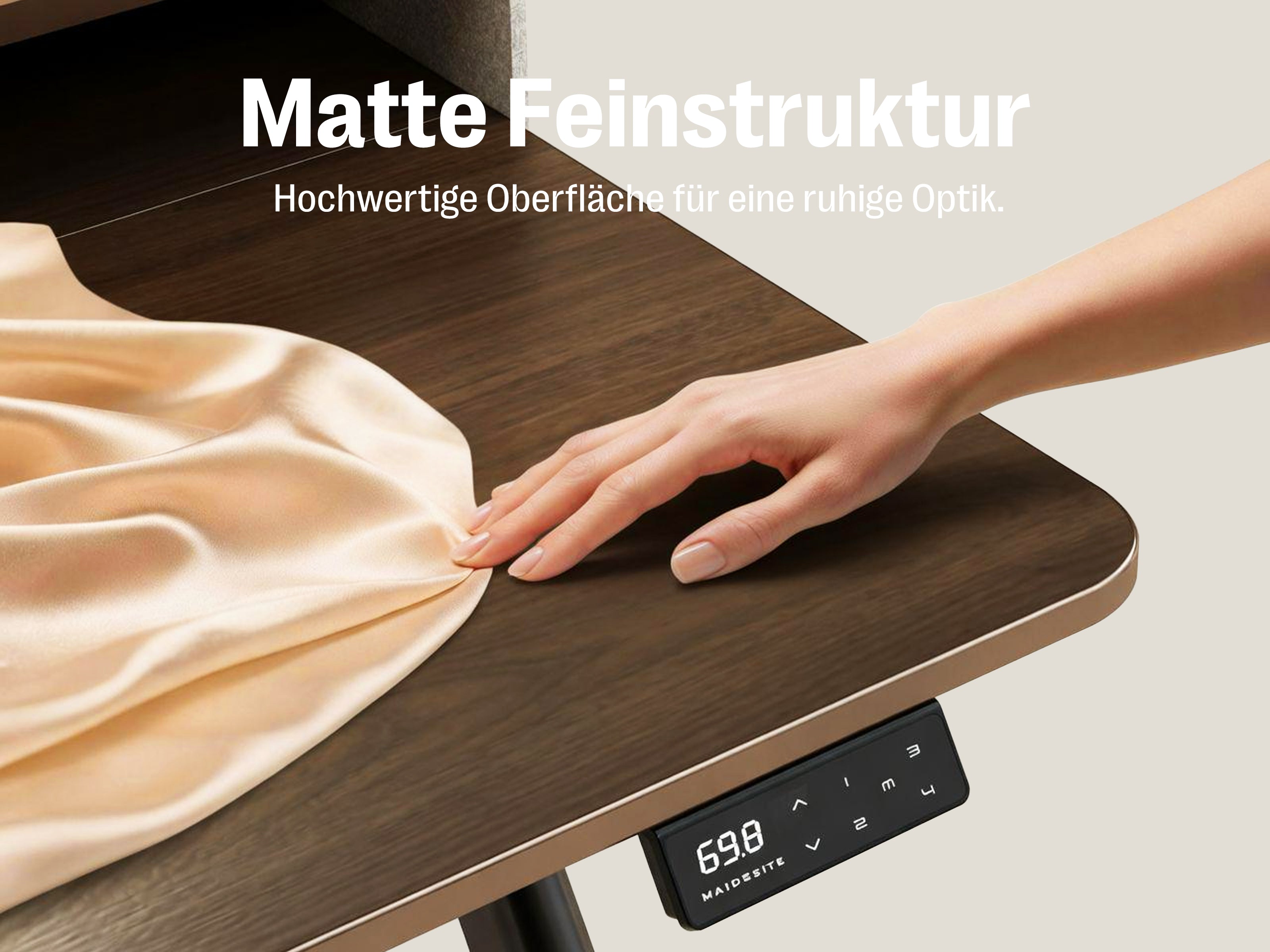 Maidesite ArborLift Elektrisch Höhenverstellbarer Schreibtisch, 120x60 / 140x70 cm, mit USB-C Anschluss