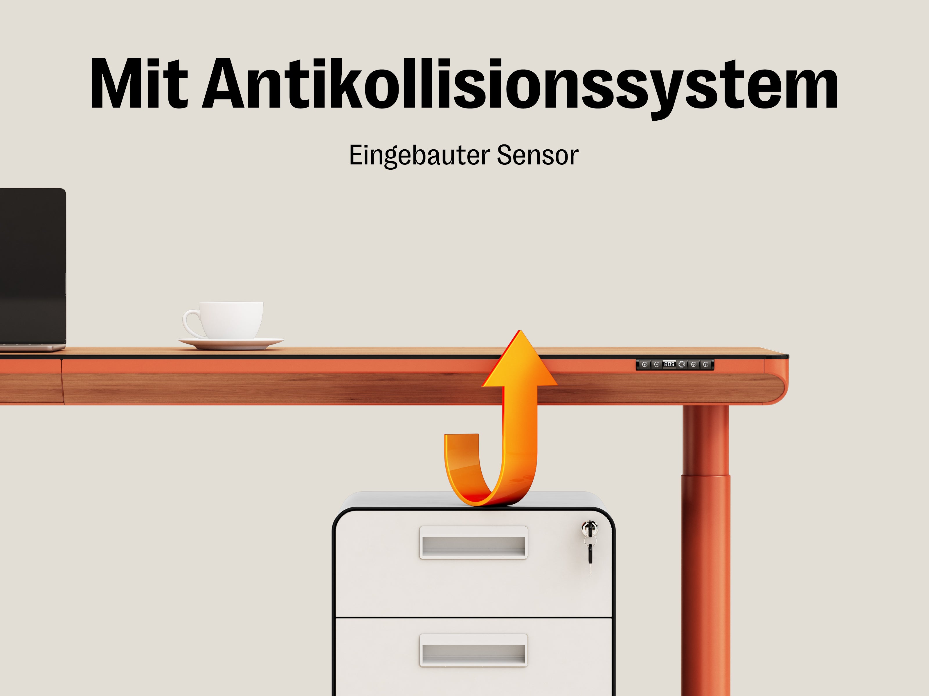 Maidesite Yoga – Eleganter höhenverstellbarer Schreibtisch mit Wirbelsäulen-Modu