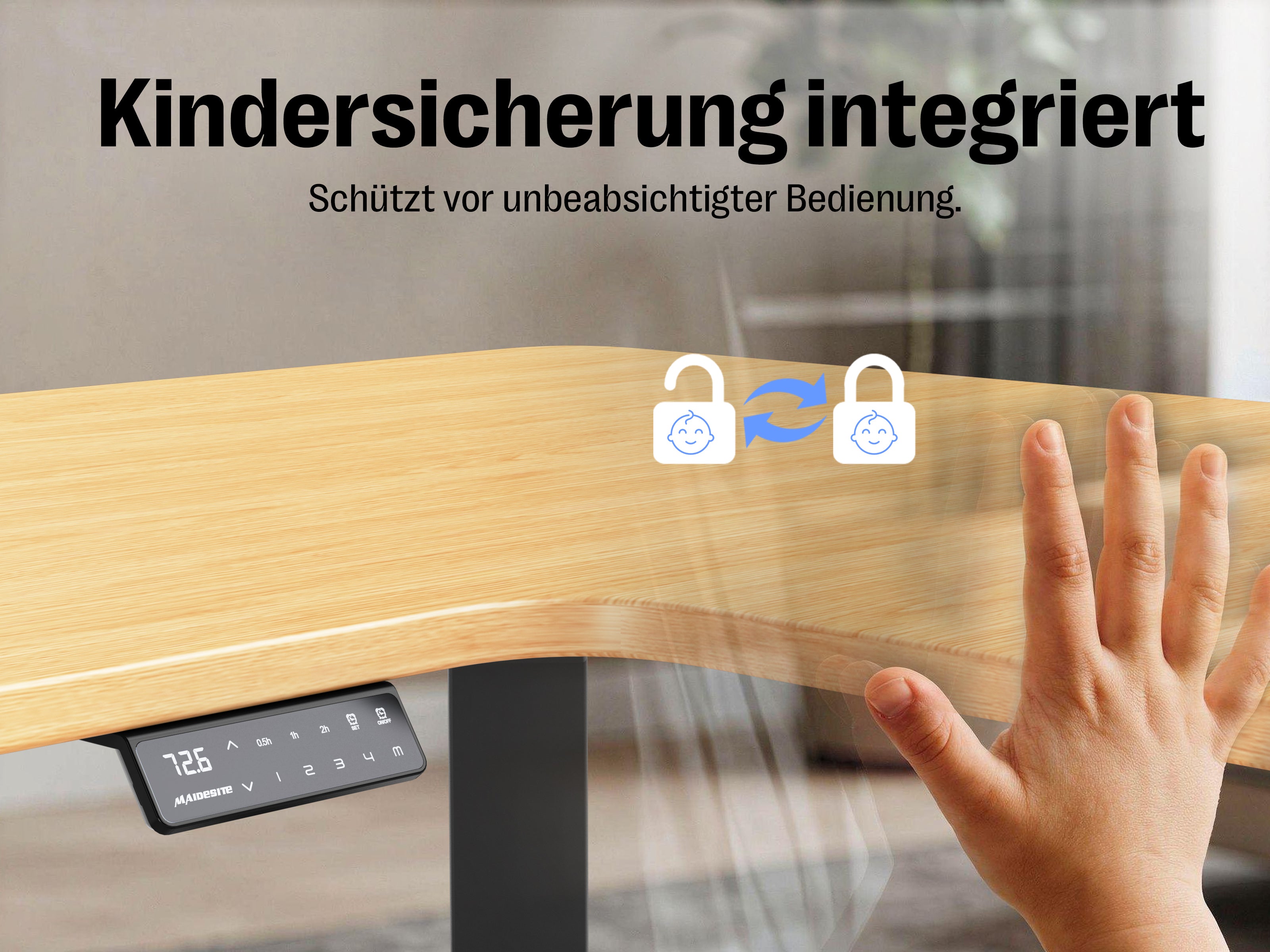 Maidesite T3 Pro Max – 3-Bein höhenverstellbares Schreibtischgestell mit 3 Motoren