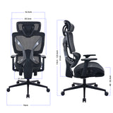 EC6 ergonomischer Bürostuhl schwarz dimension