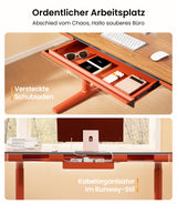 Maidesite Yoga orange Höhenverstellbarer Schreibtisch mit Schublade unter dem Schreibtisch für einfache Lagerung