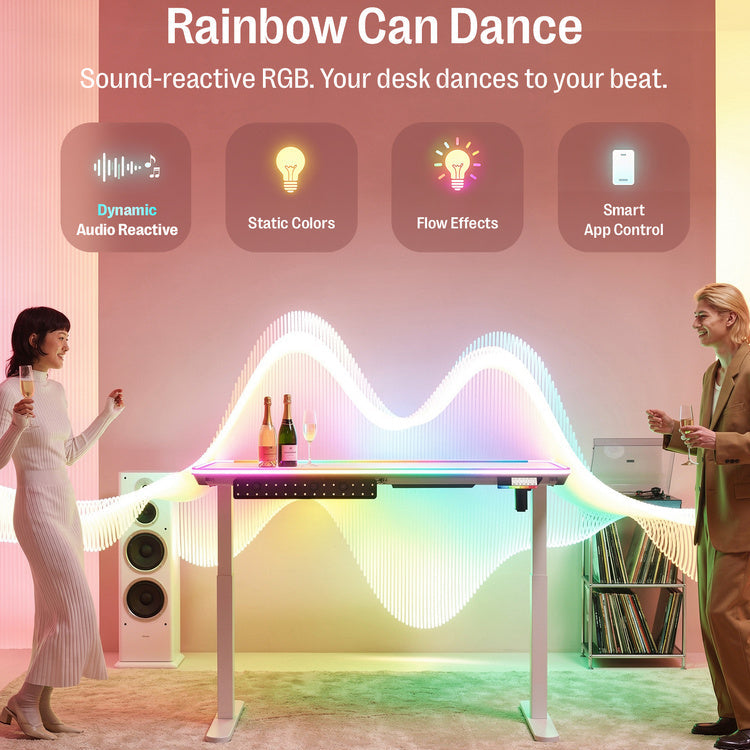 Maidesite Rainbow - Smart höhenverstellbarer Tisch mit RGB-Lichtleiste