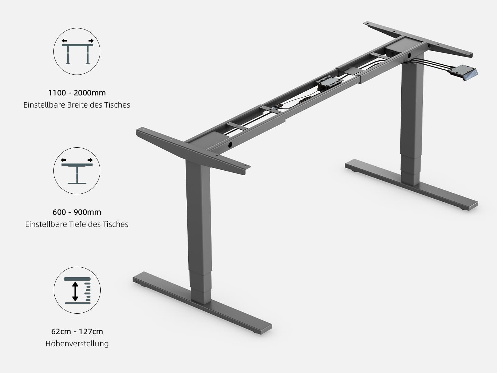 Maidesite T2 Pro Plus - Tischgestell Elektrisch Höhenverstellbar
