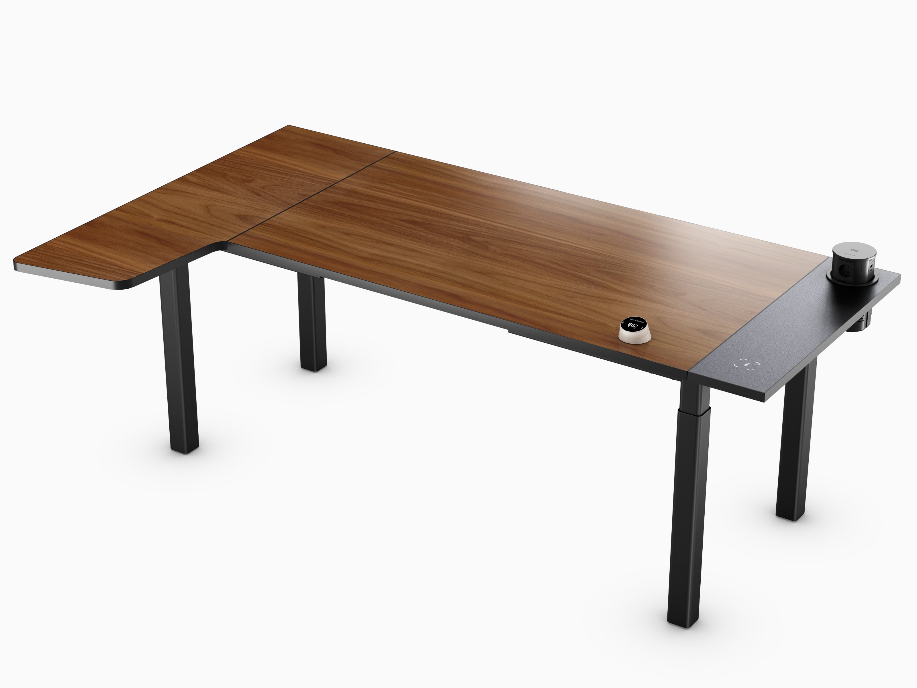 Maidesite Space – Höhenverstellbarer Schreibtisch mit 4 Beinen und L-Erweiterung